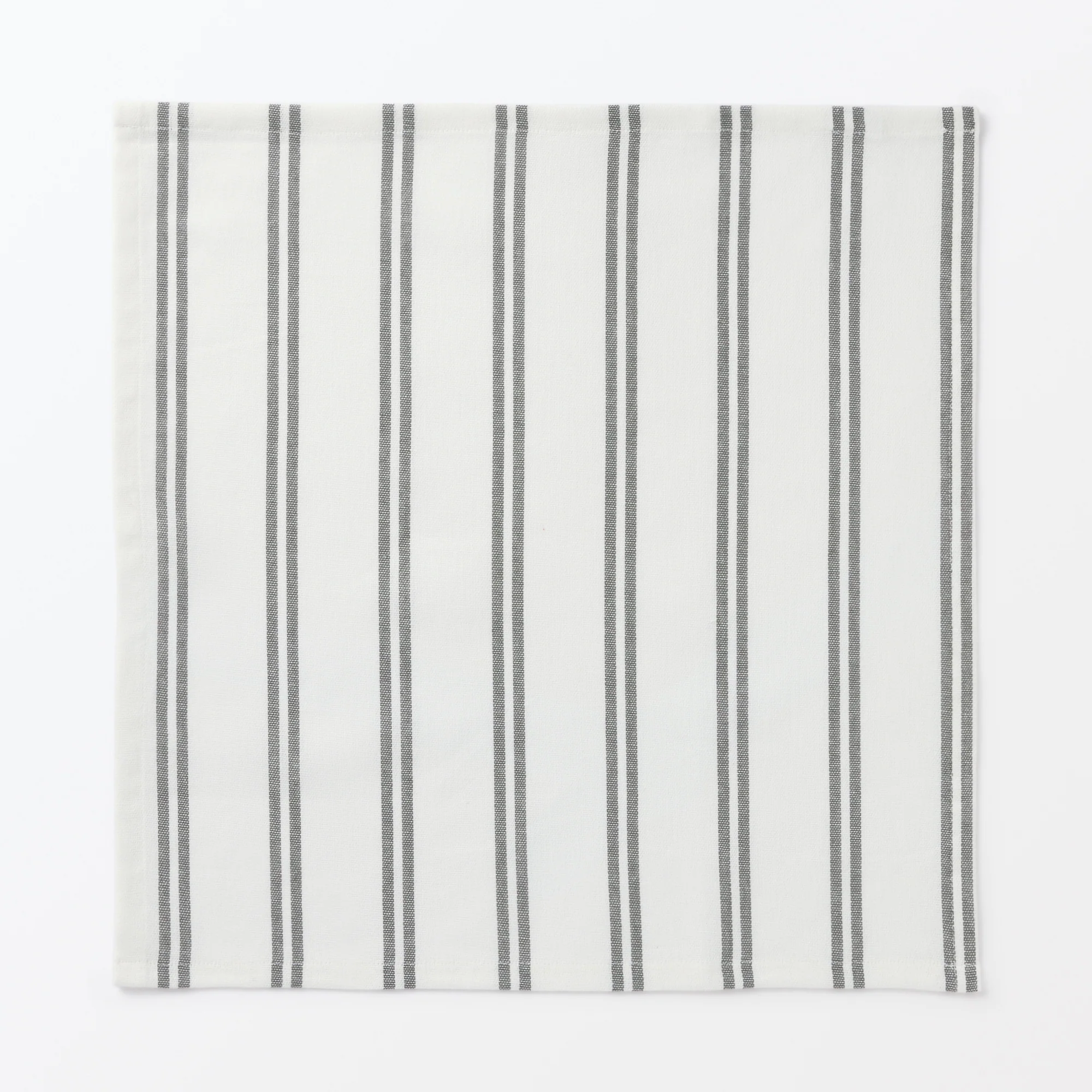 Indian Cotton Yarn-Dyed Napkin - Charcoal Grey Stripe - Image 3
