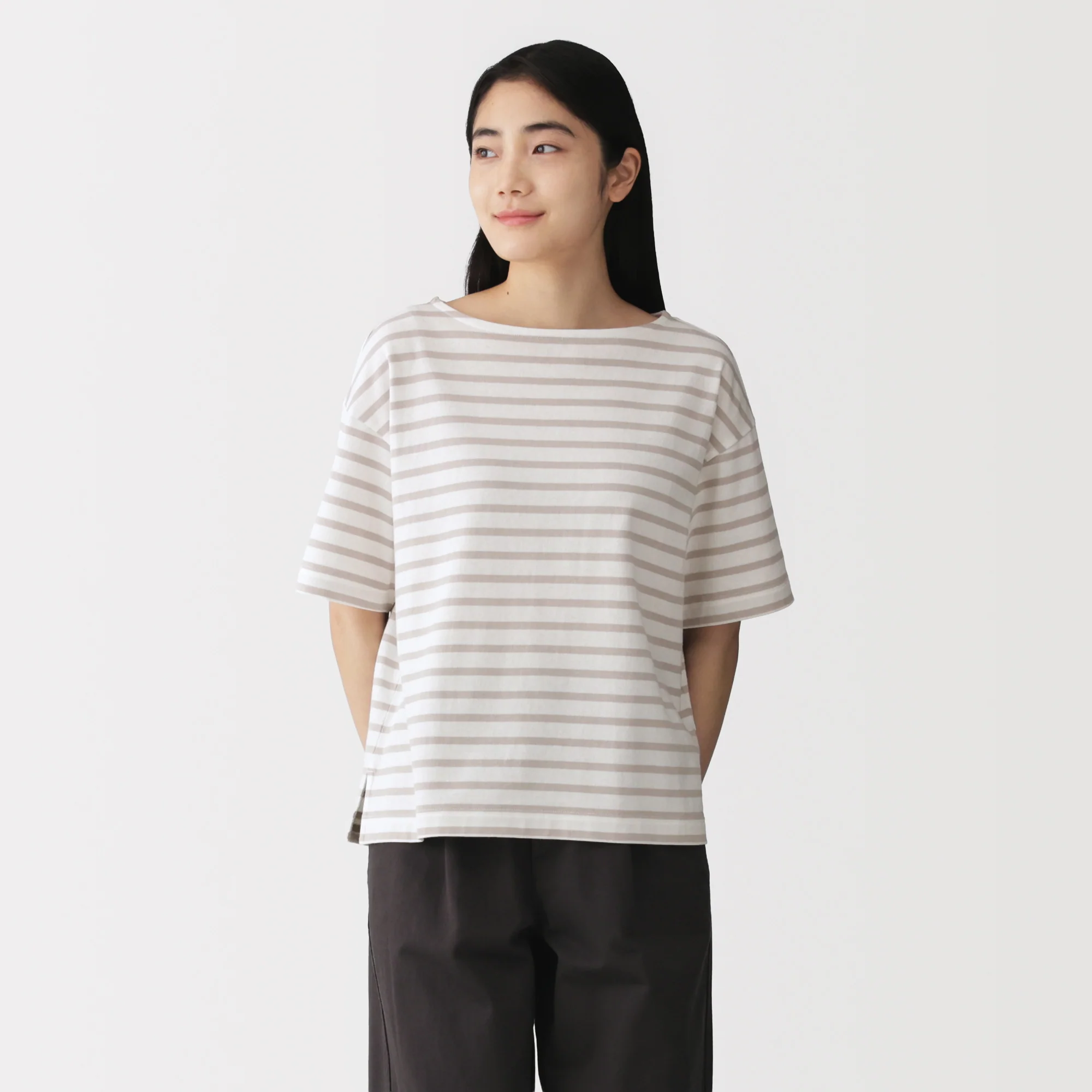 Cotton Jersey Boatneck T-Shirt - Image 11