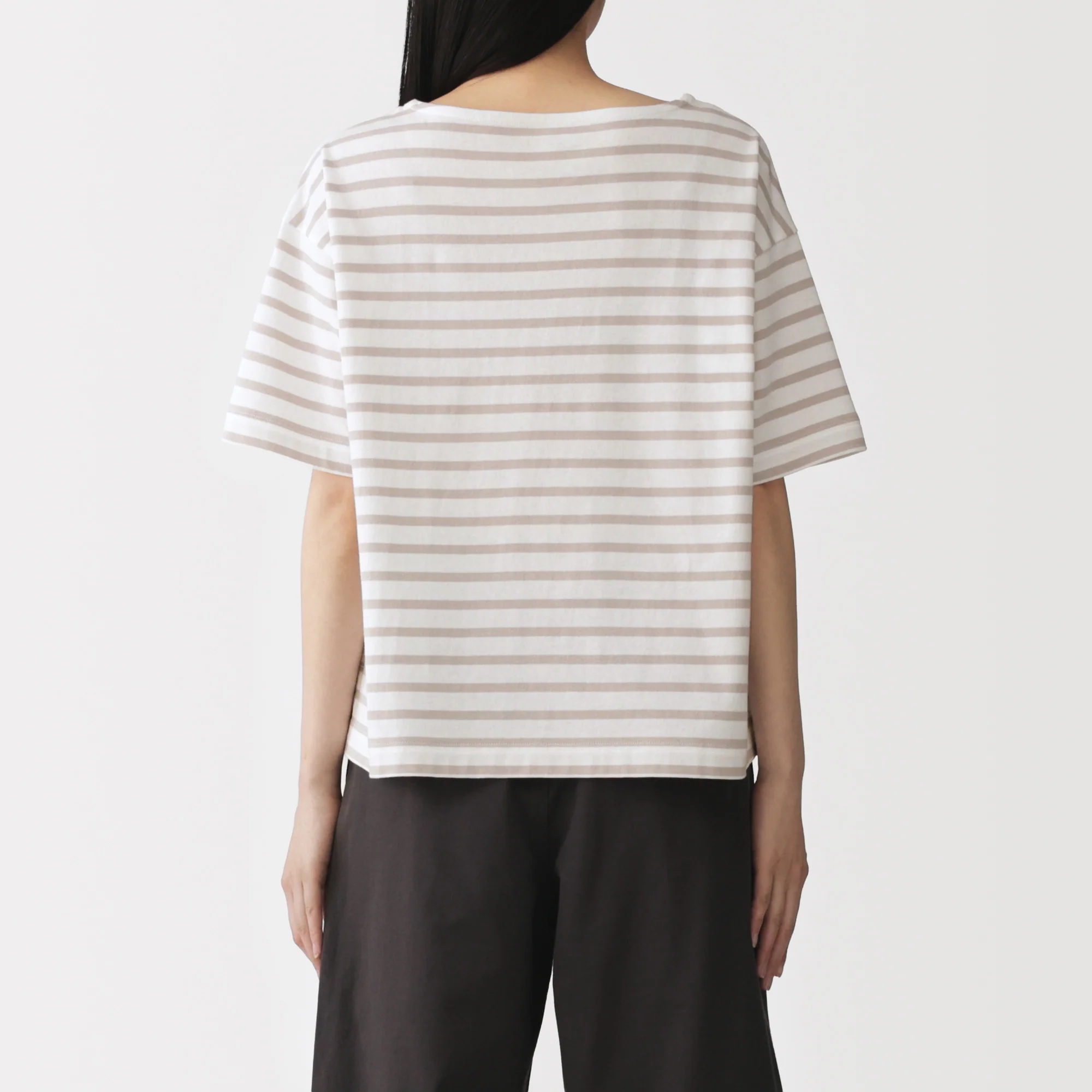 Cotton Jersey Boatneck T-Shirt - Image 14