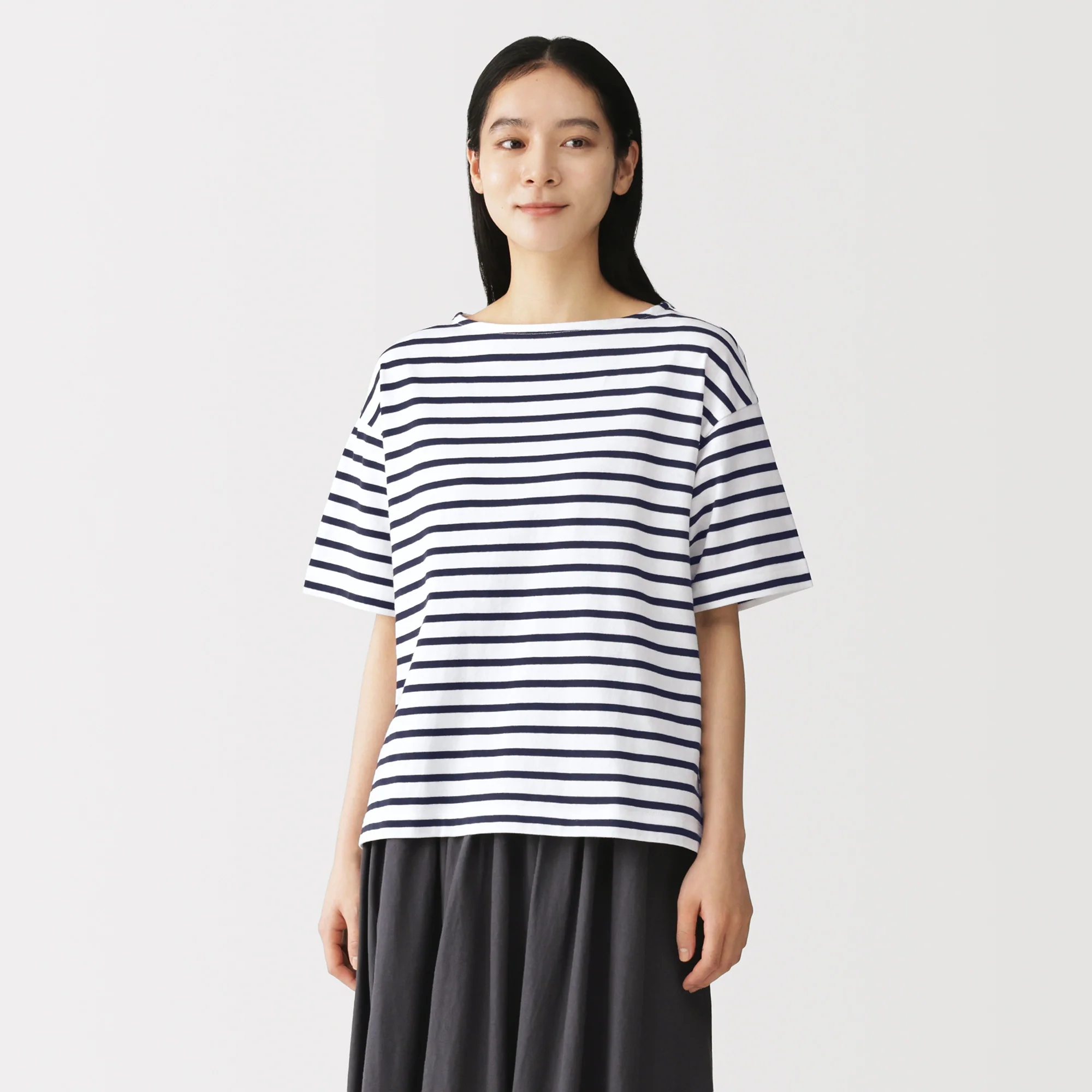 Cotton Jersey Boatneck T-Shirt - Image 27