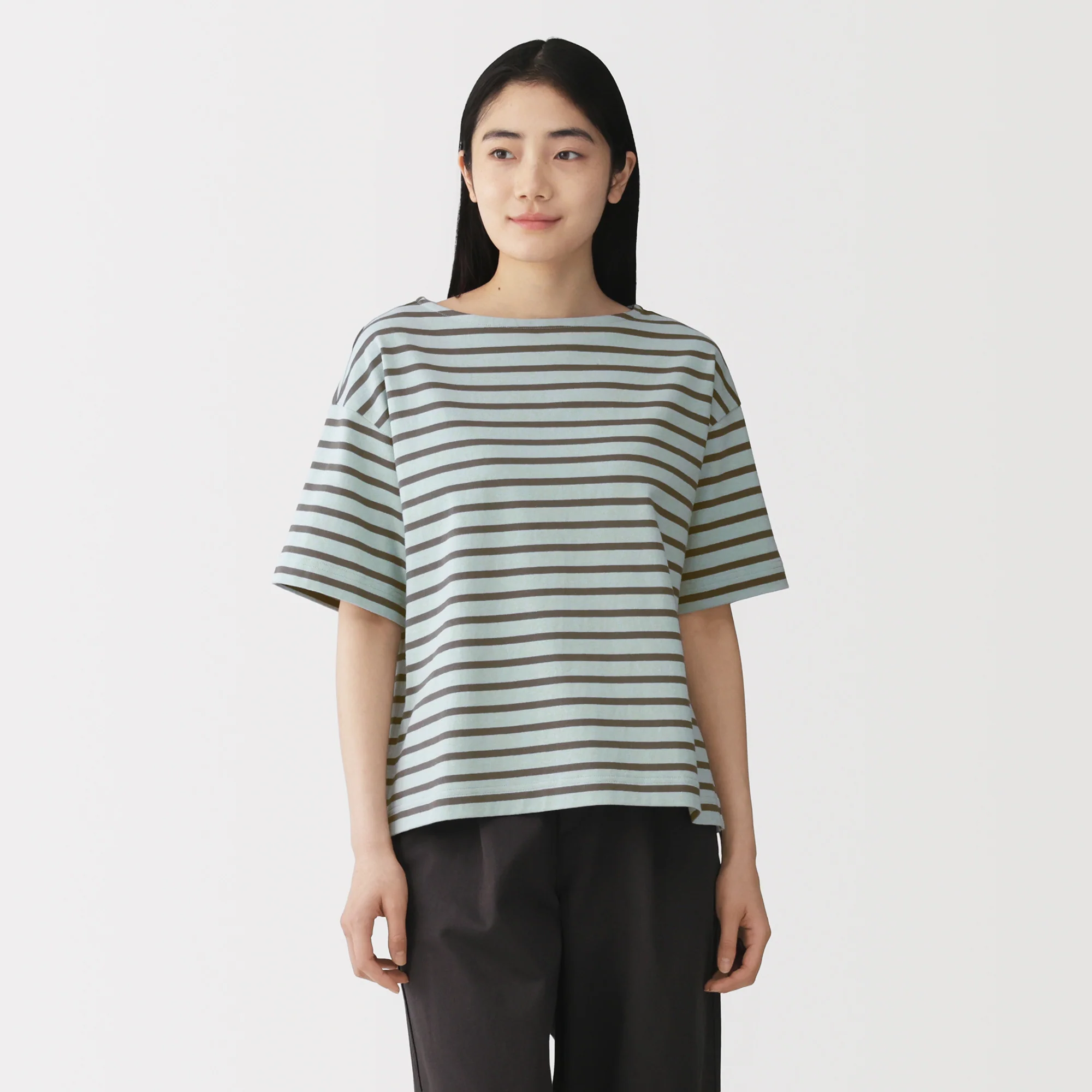 Cotton Jersey Boatneck T-Shirt - Image 35