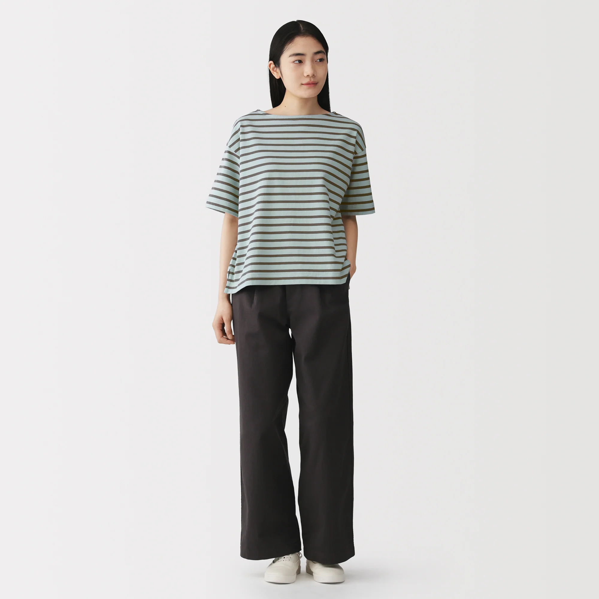 Cotton Jersey Boatneck T-Shirt - Image 36