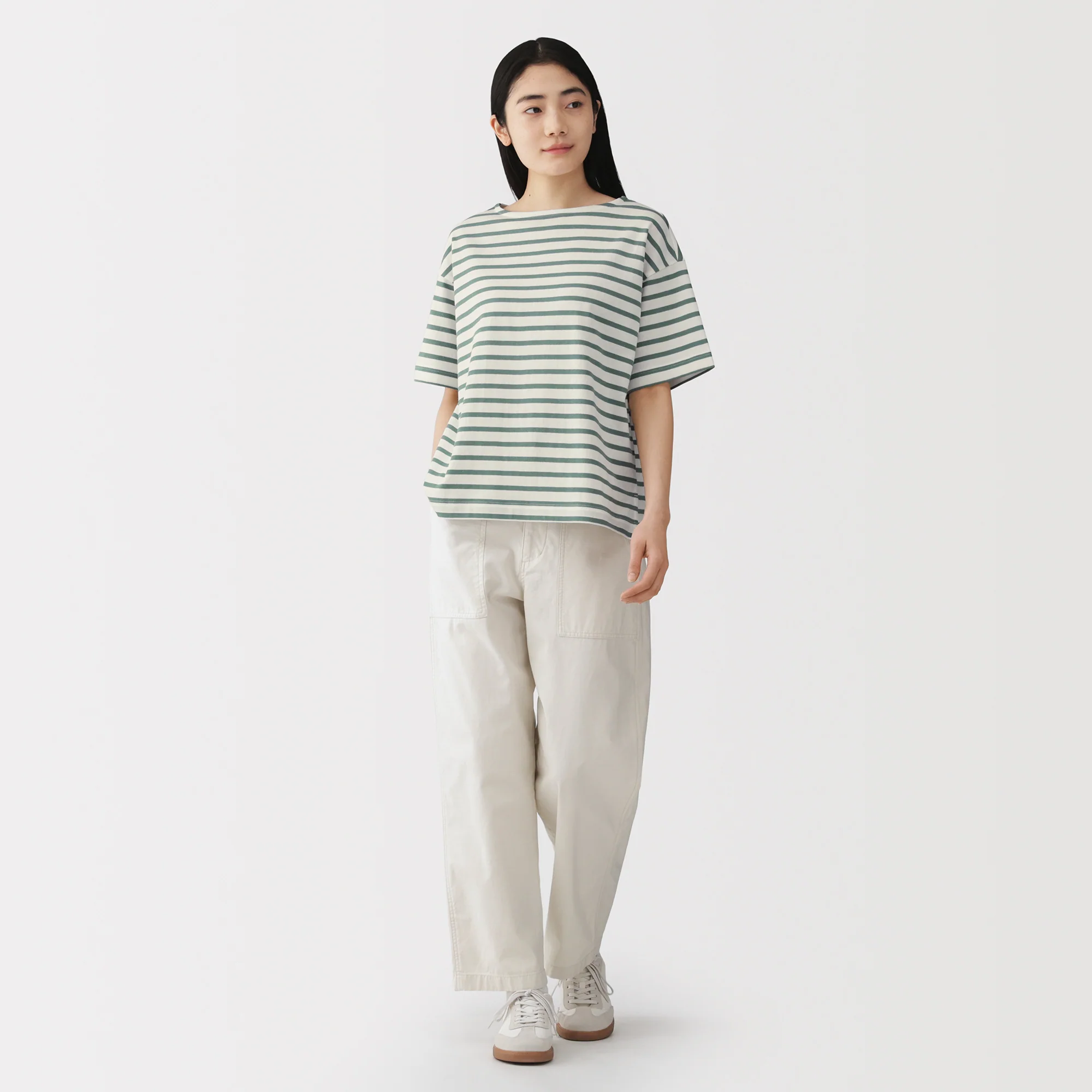 Cotton Jersey Boatneck T-Shirt - Image 4