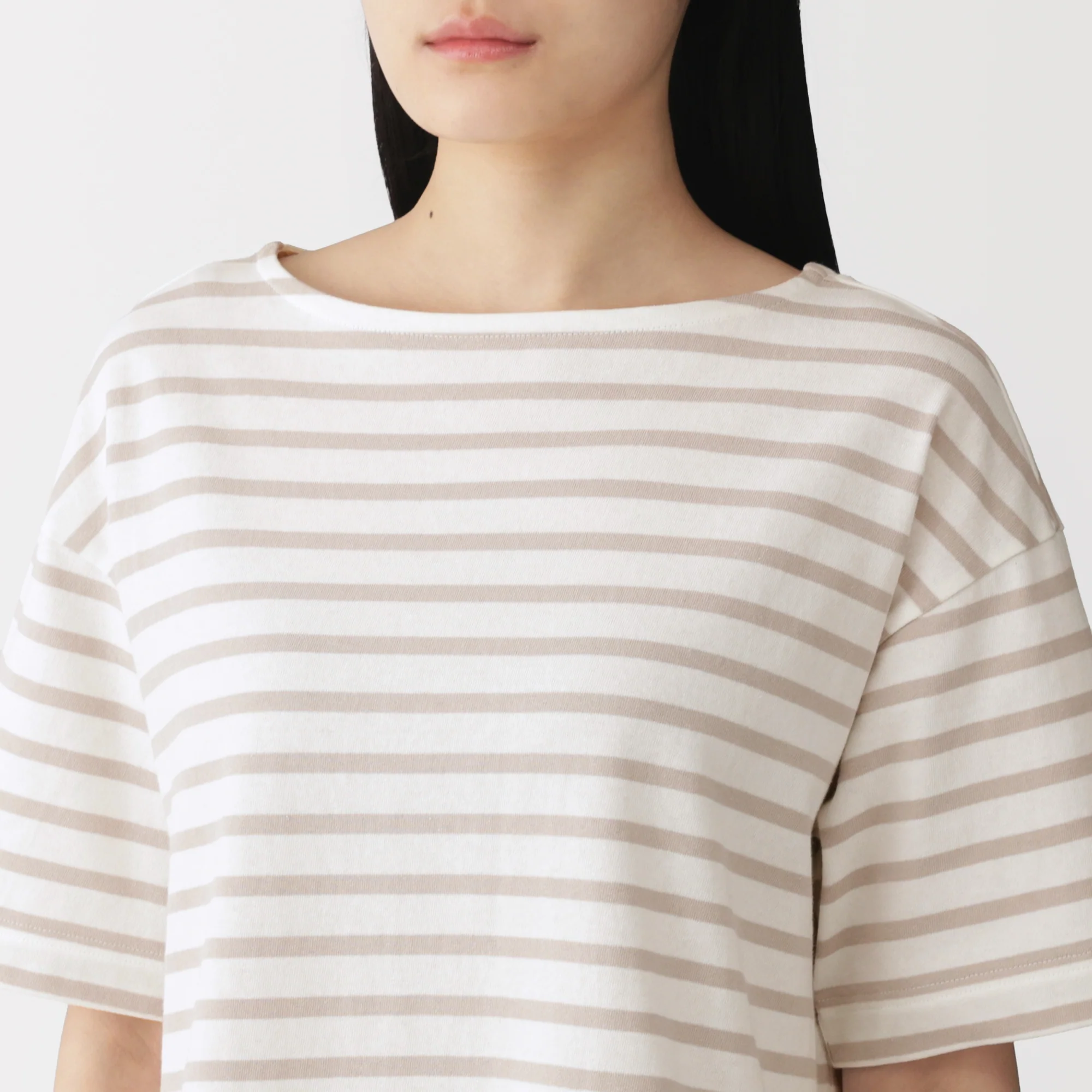 Cotton Jersey Boatneck T-Shirt - Image 7