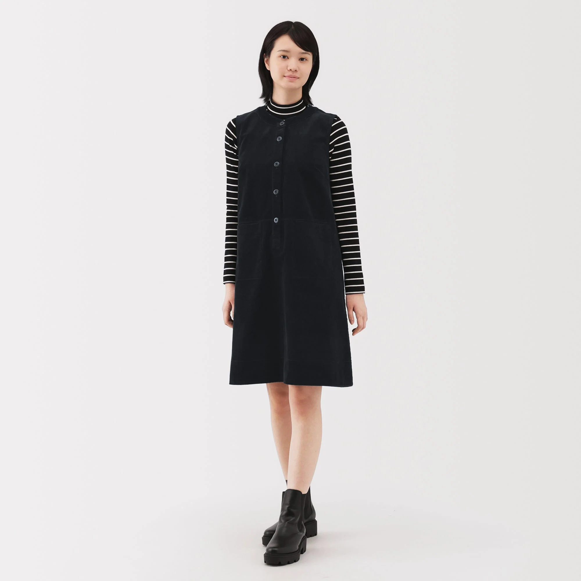 Kapok Blend Corduroy Jumper Dress - Image 11