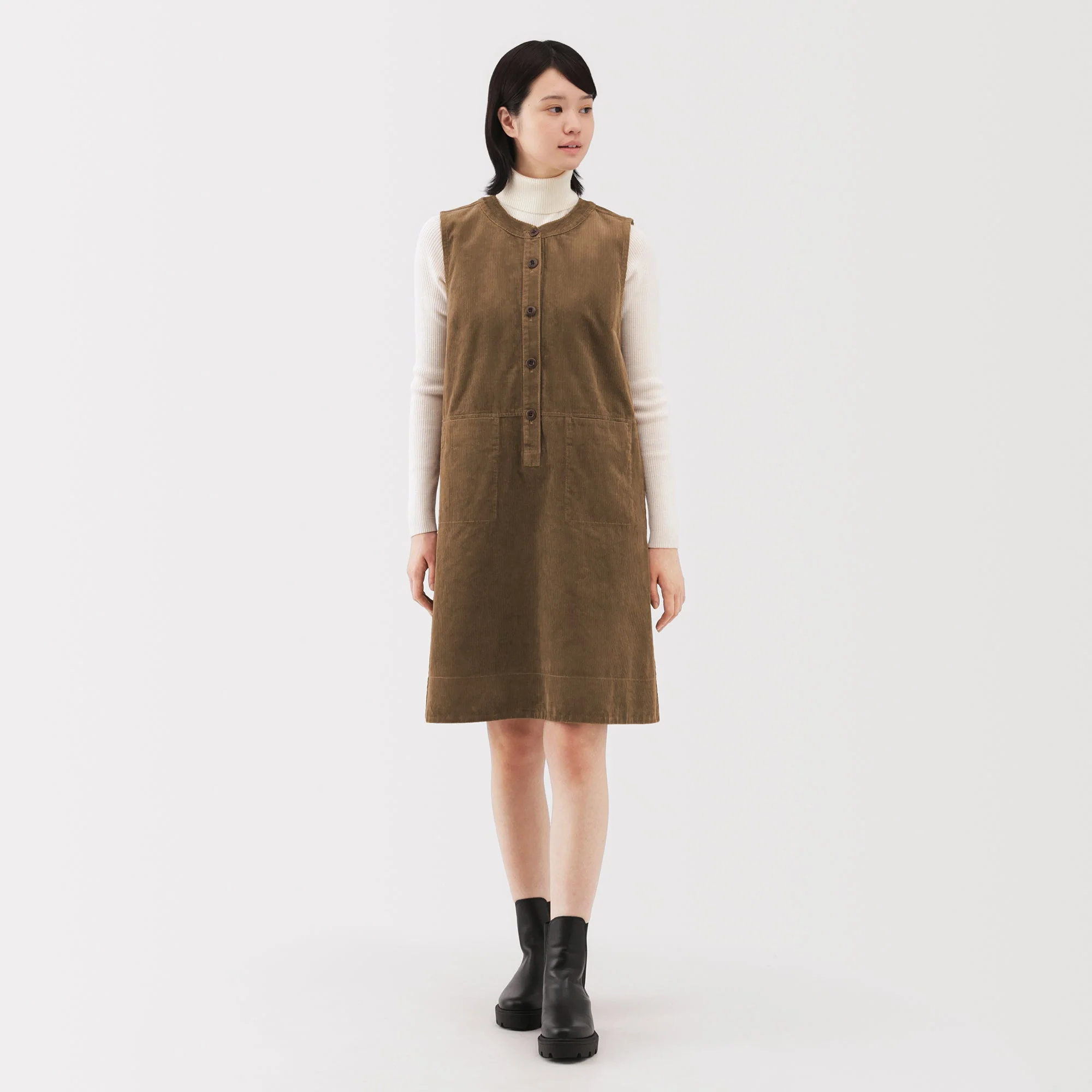 Kapok Blend Corduroy Jumper Dress - Image 19