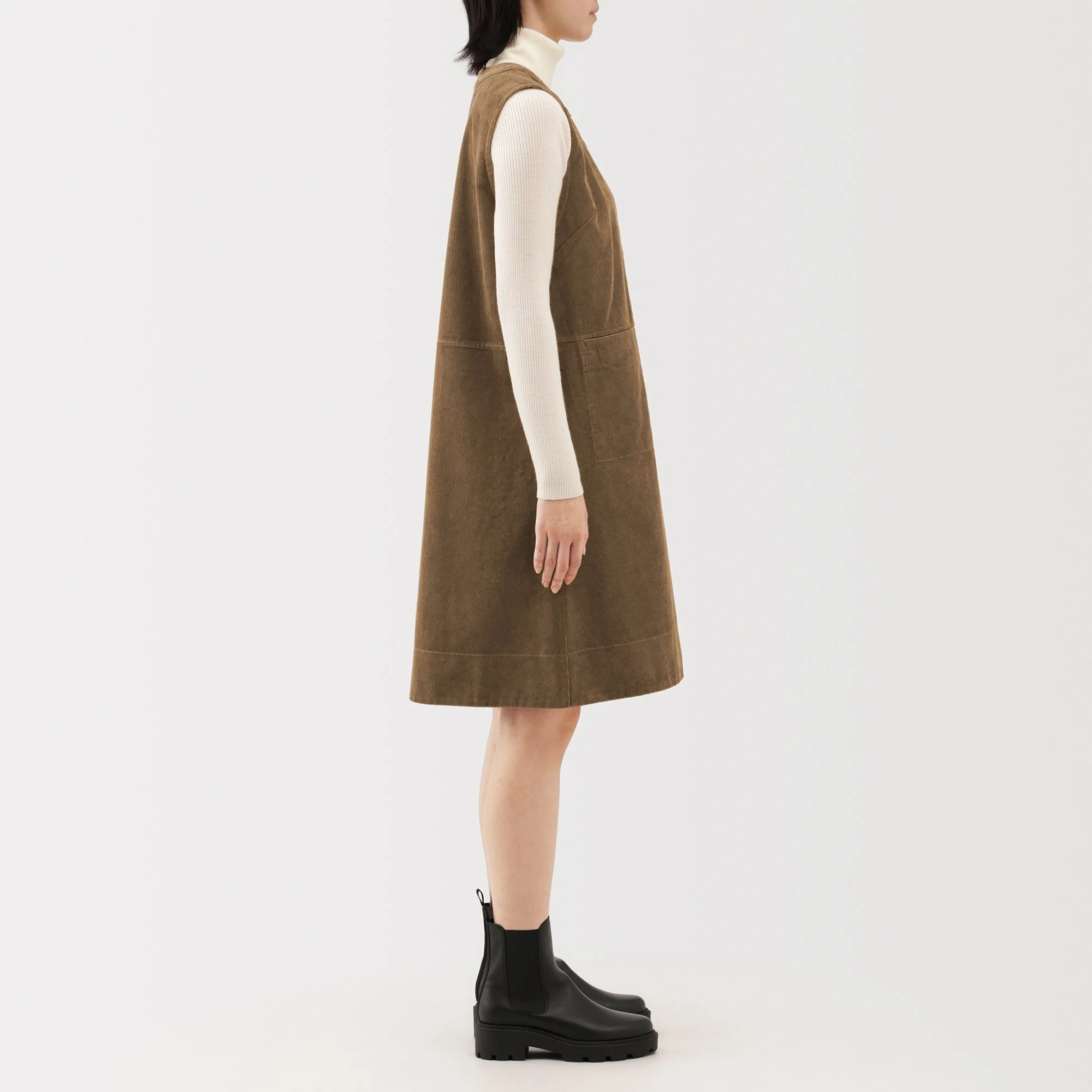 Kapok Blend Corduroy Jumper Dress - Image 21