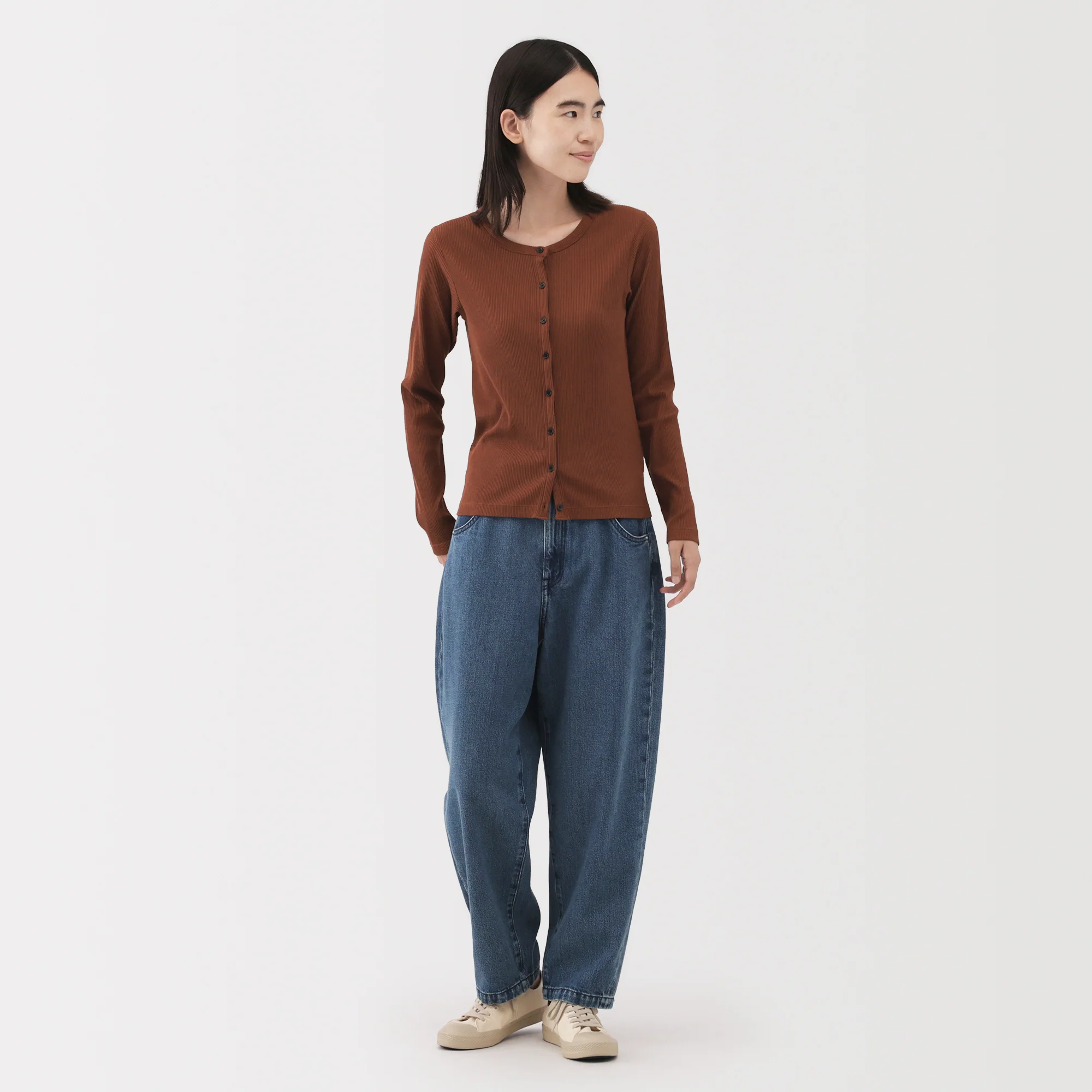 Kapok Blend Denim Barrel Pants - Image 4