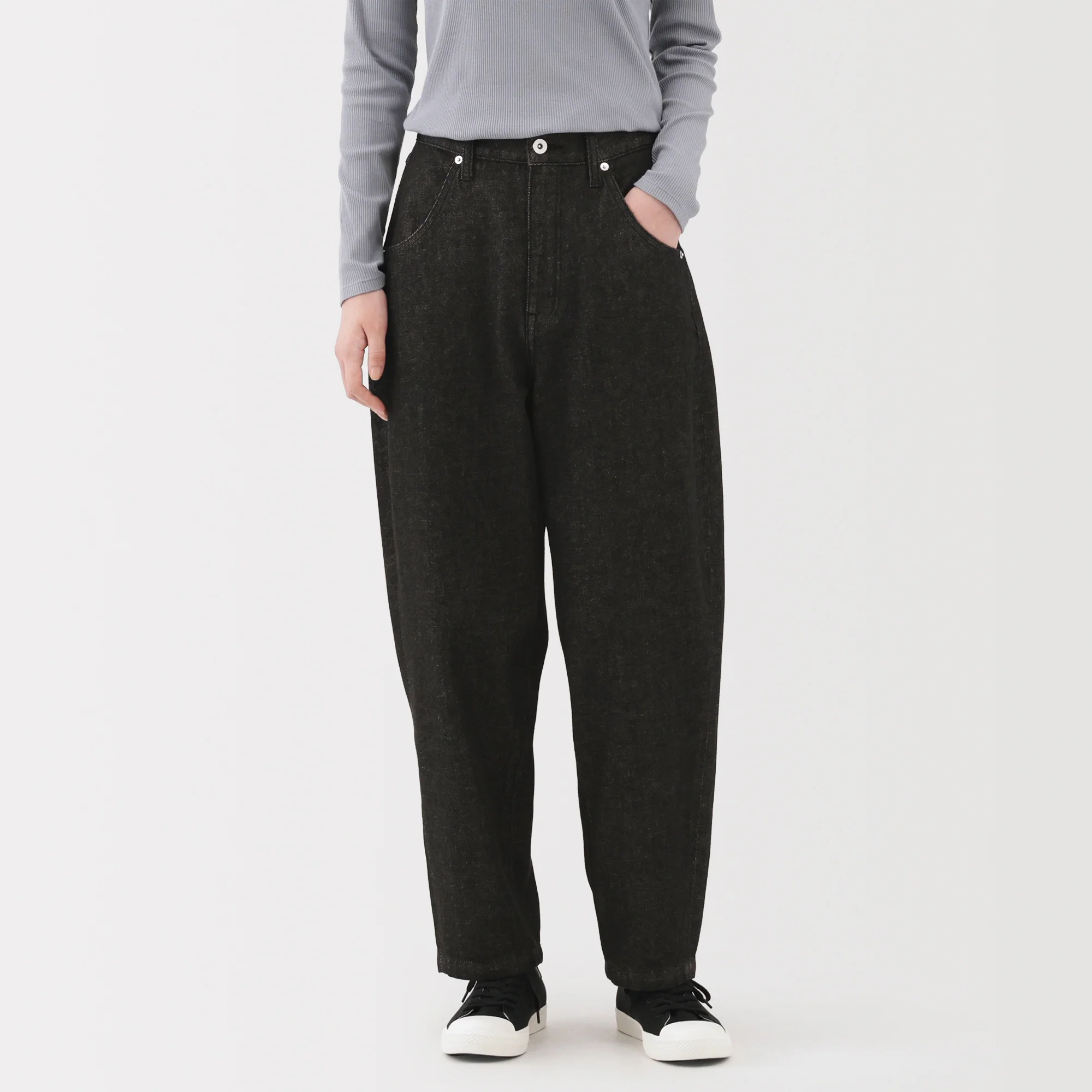 Kapok Blend Denim Barrel Pants - Image 3