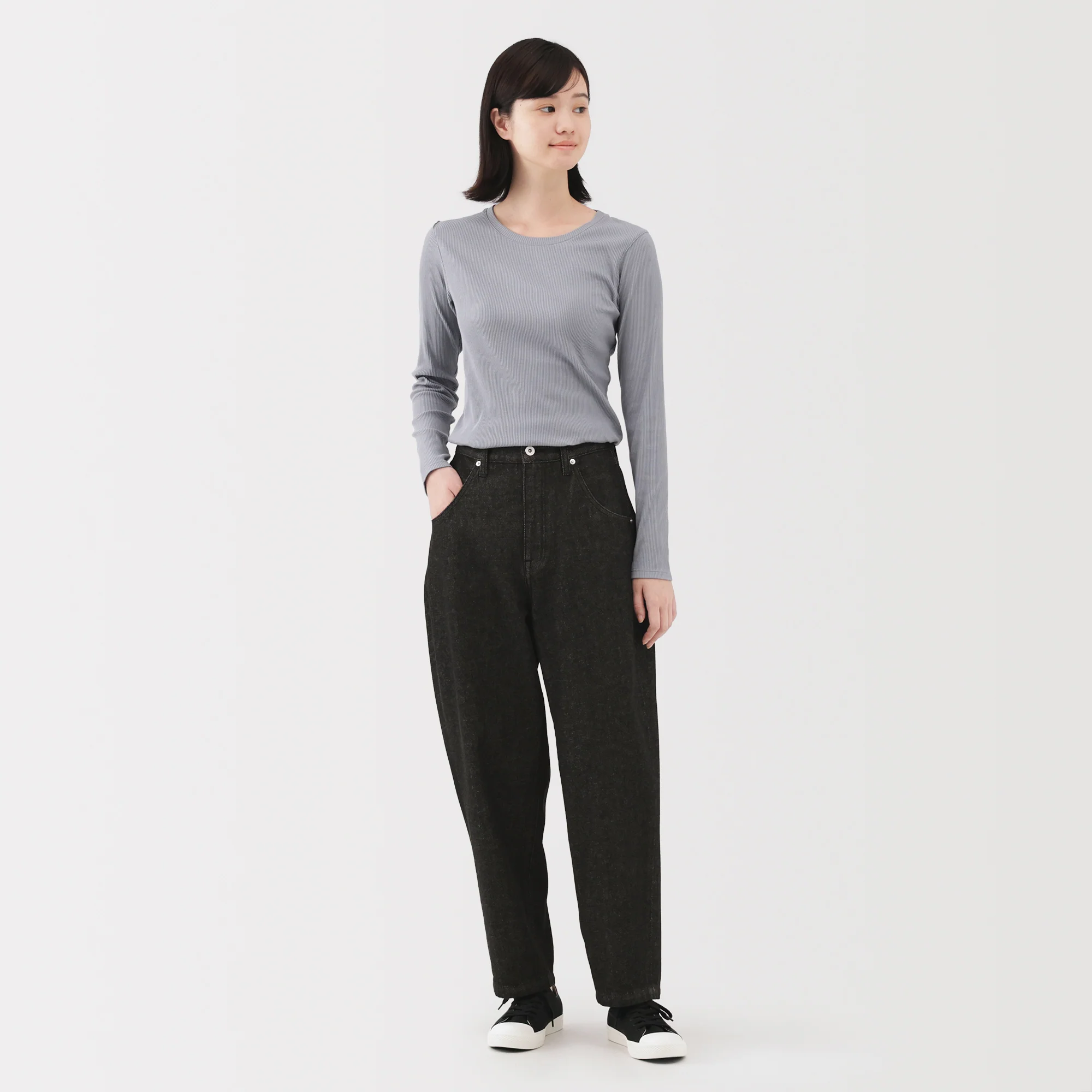 Kapok Blend Denim Barrel Pants - Image 4