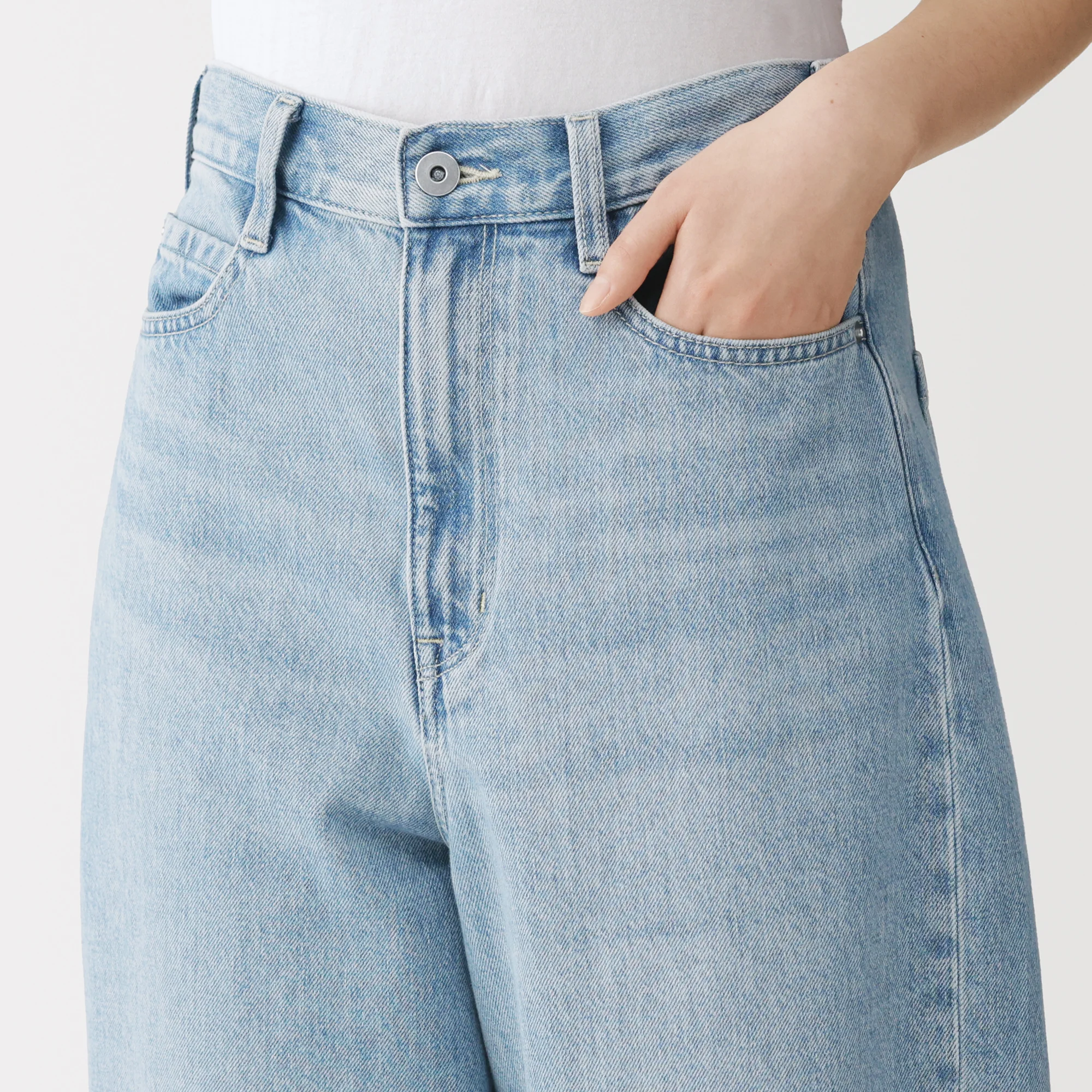 Kapok Blend Denim Cocoon Pants - Image 25
