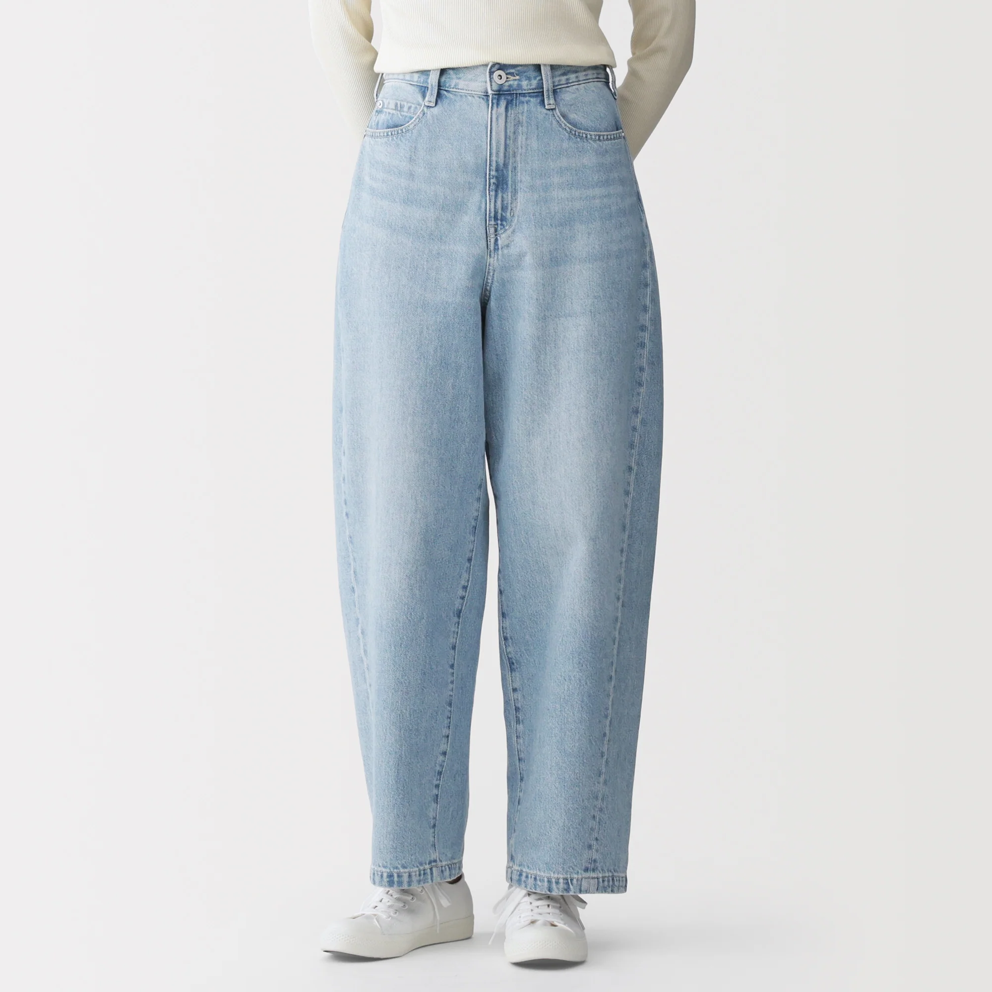 Kapok Blend Denim Cocoon Pants - Image 3