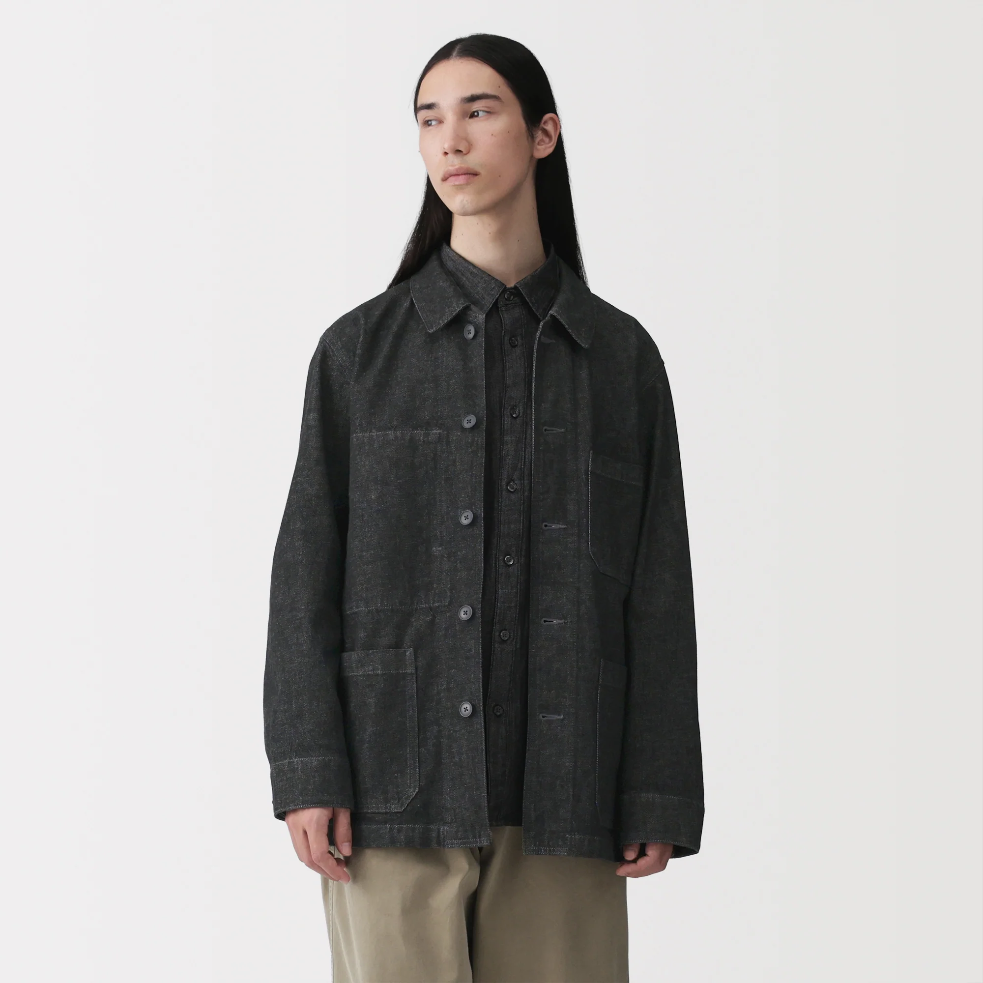 Kapok Blend Denim Coverall Jacket - Image 12