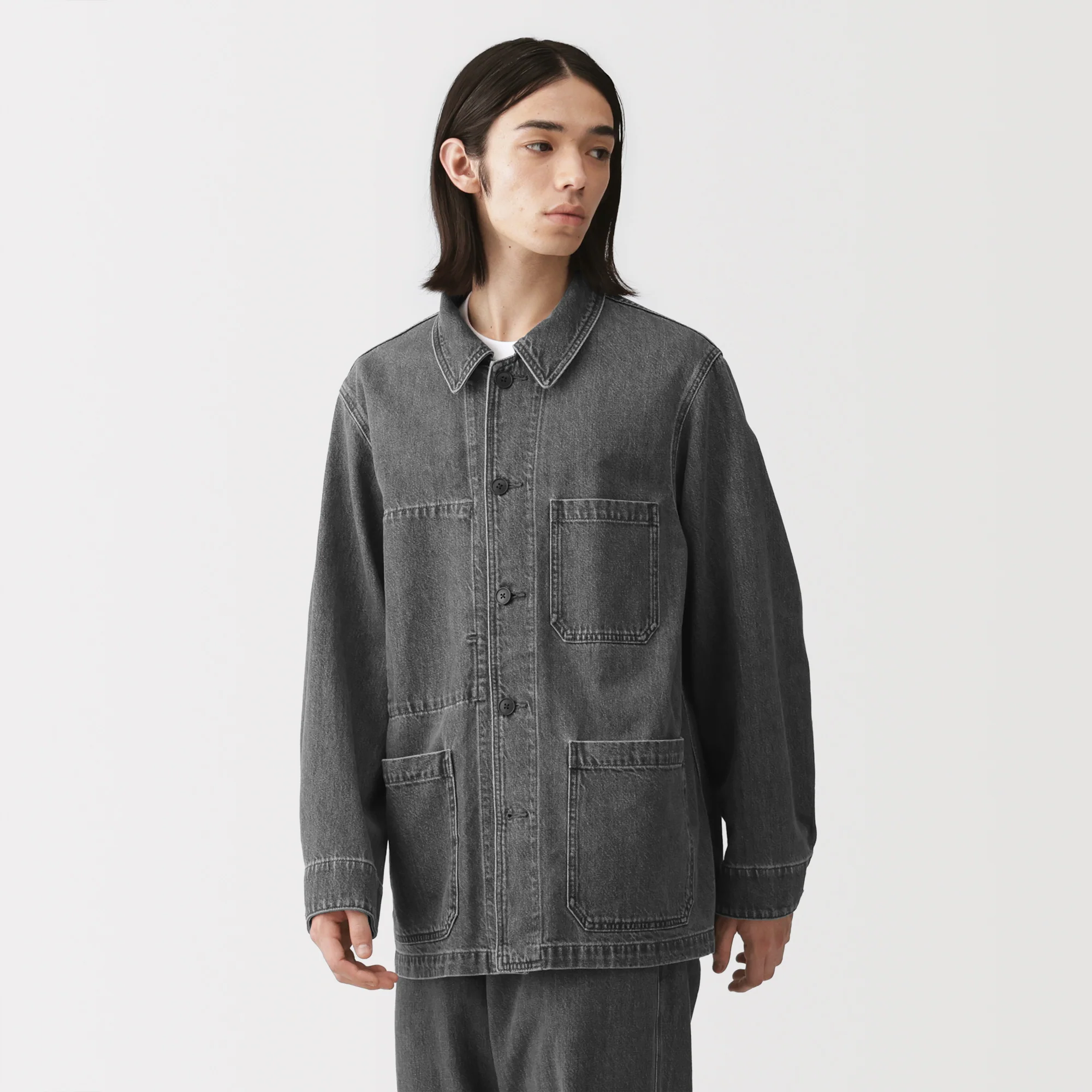 Kapok Blend Denim Coverall Jacket - Image 3