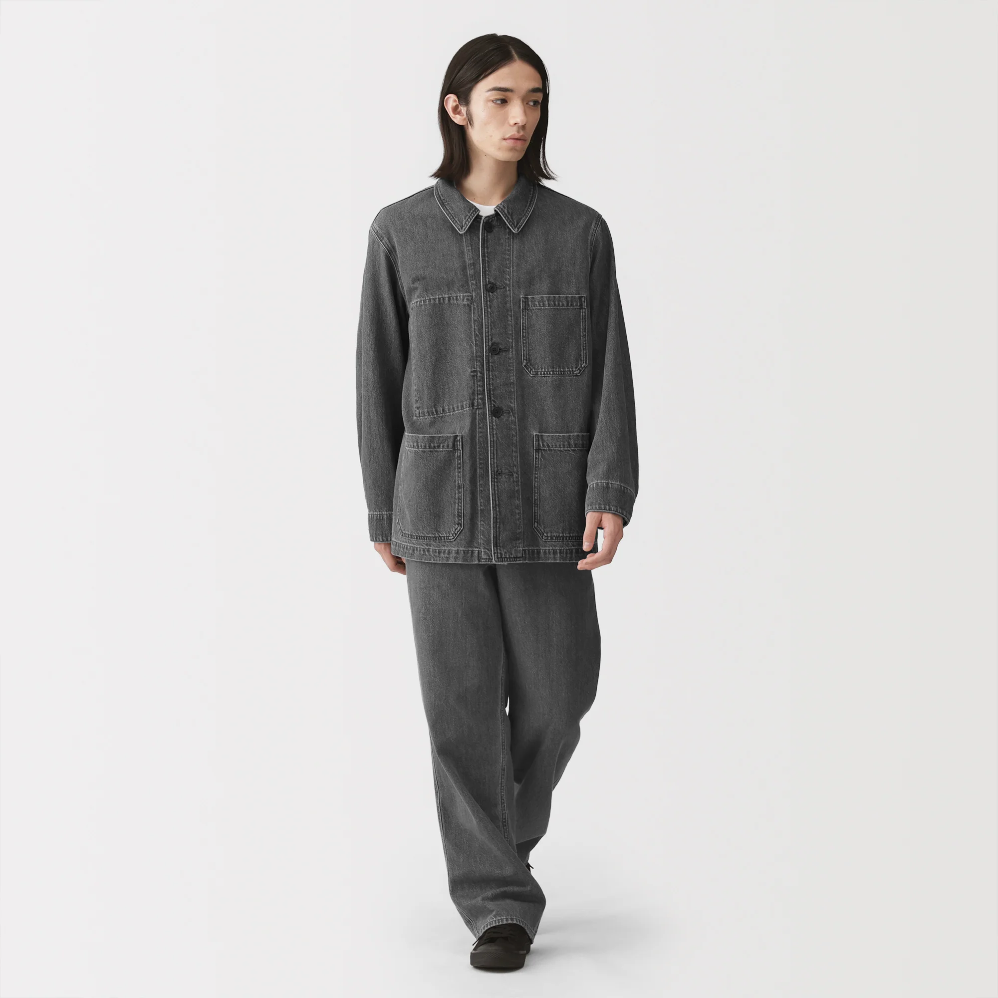 Kapok Blend Denim Coverall Jacket - Image 4