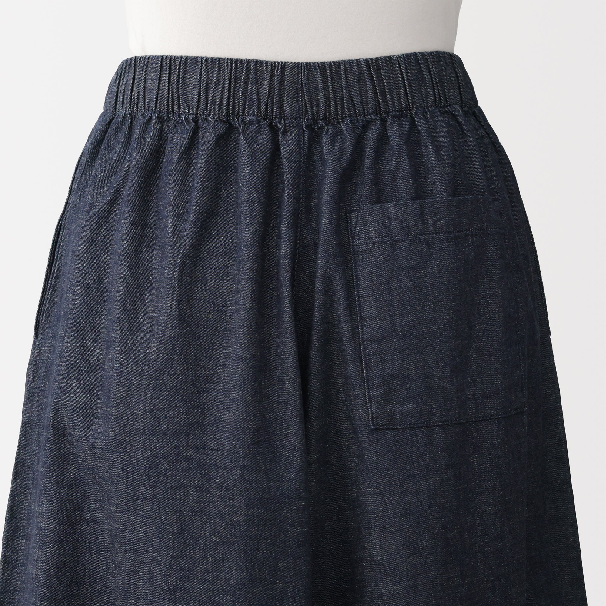 Kapok Blend Denim Skirt Pants - Image 8