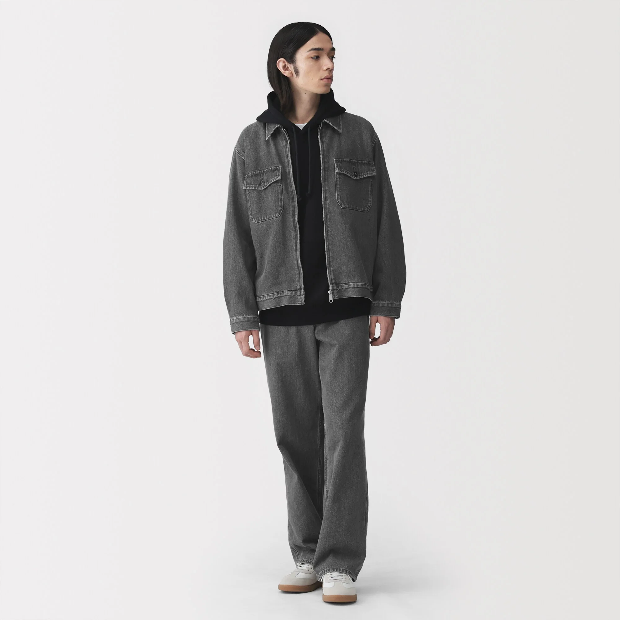 Kapok Blend Denim Wide Pants