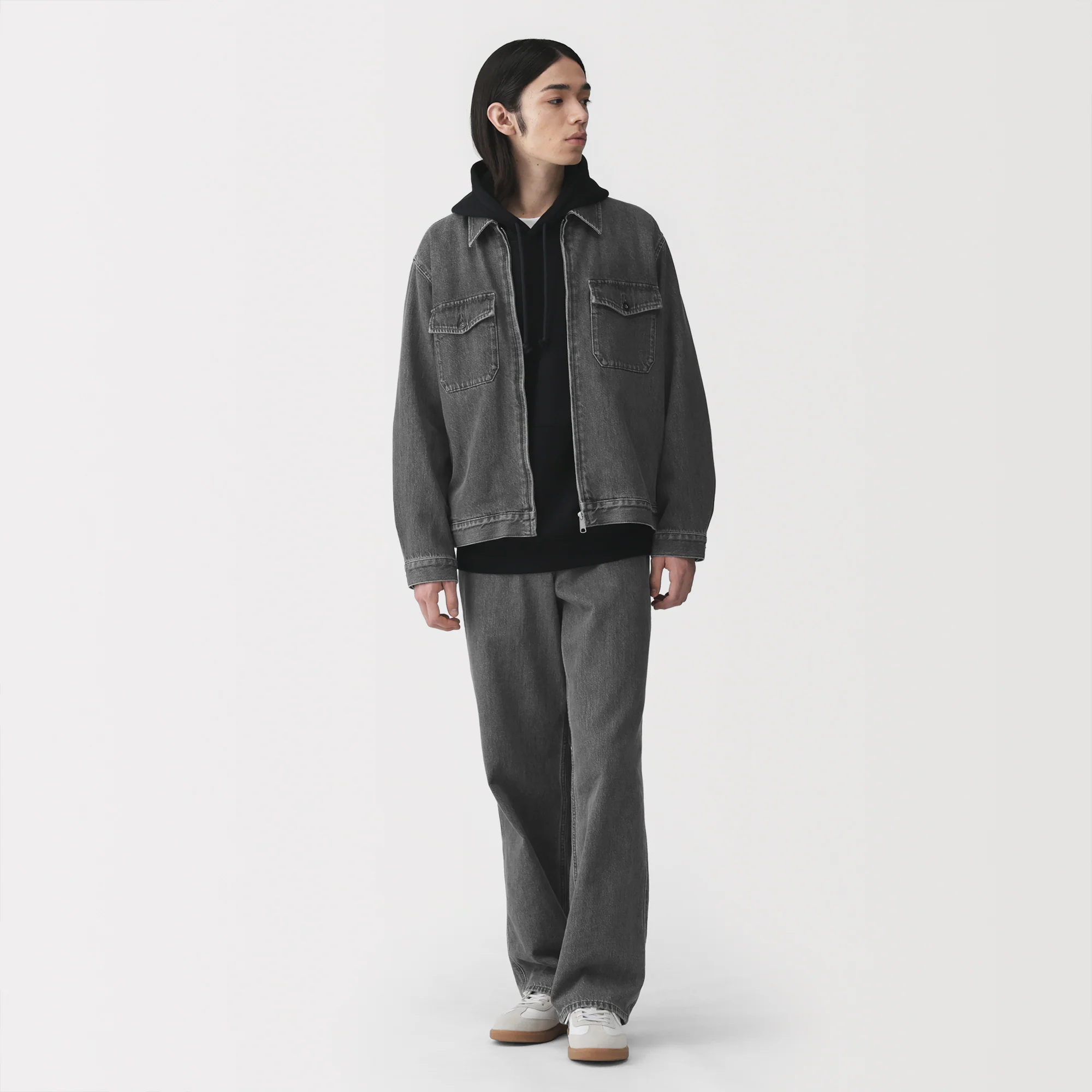 Kapok Blend Denim Wide Pants - Image 4