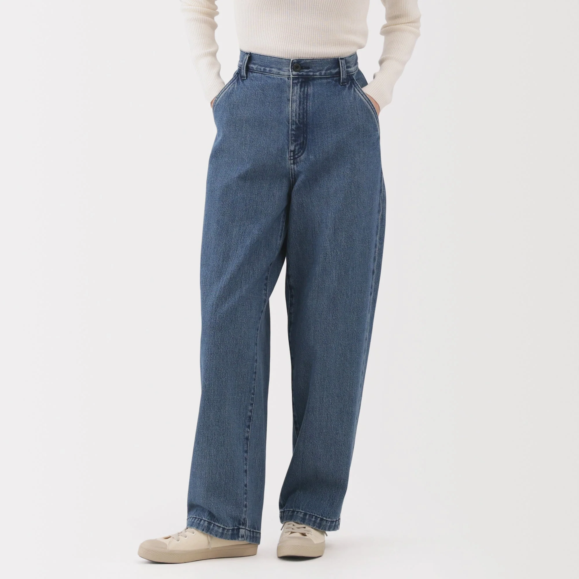 Kapok Denim Wide Tapered Pants - Image 3