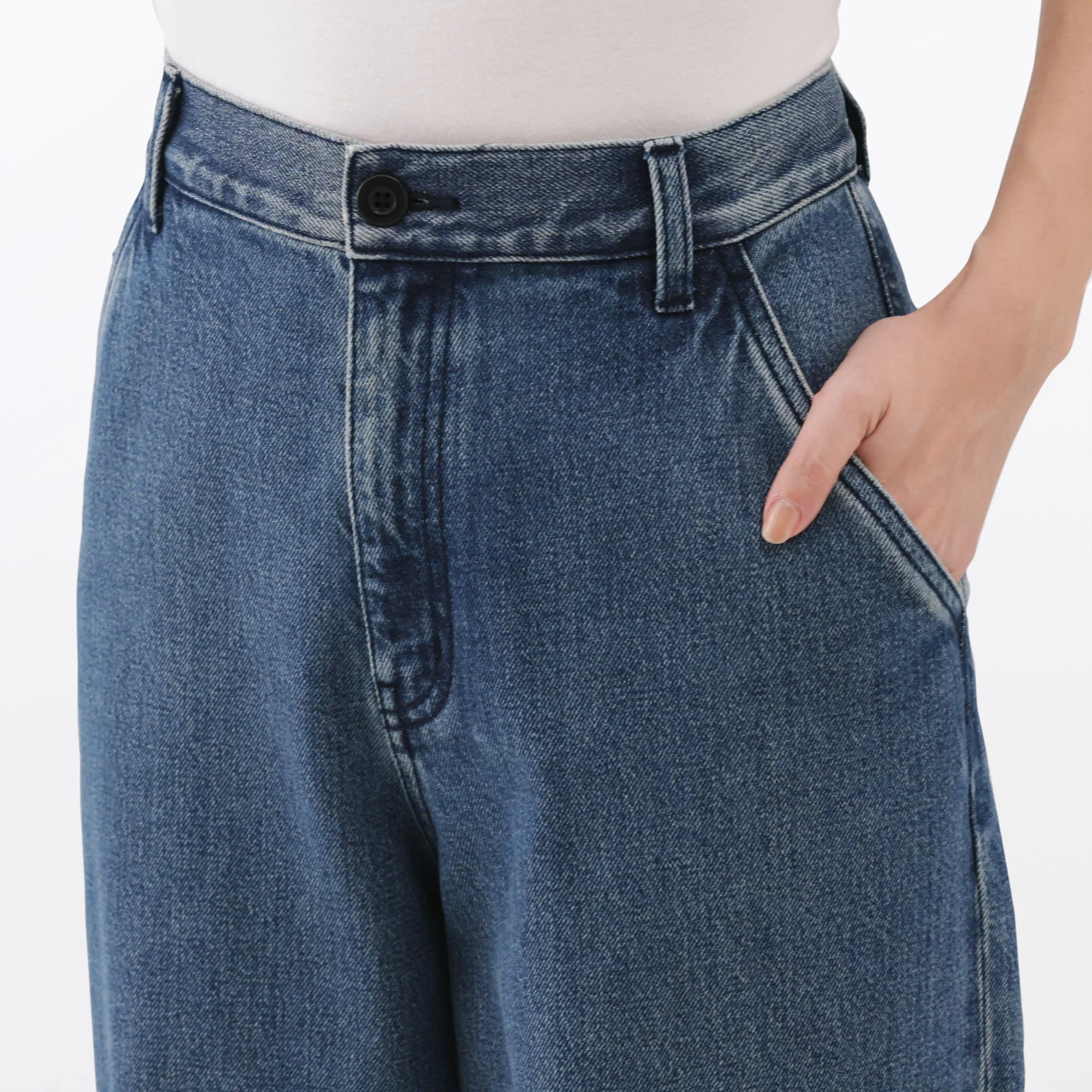 Kapok Denim Wide Tapered Pants - Image 7