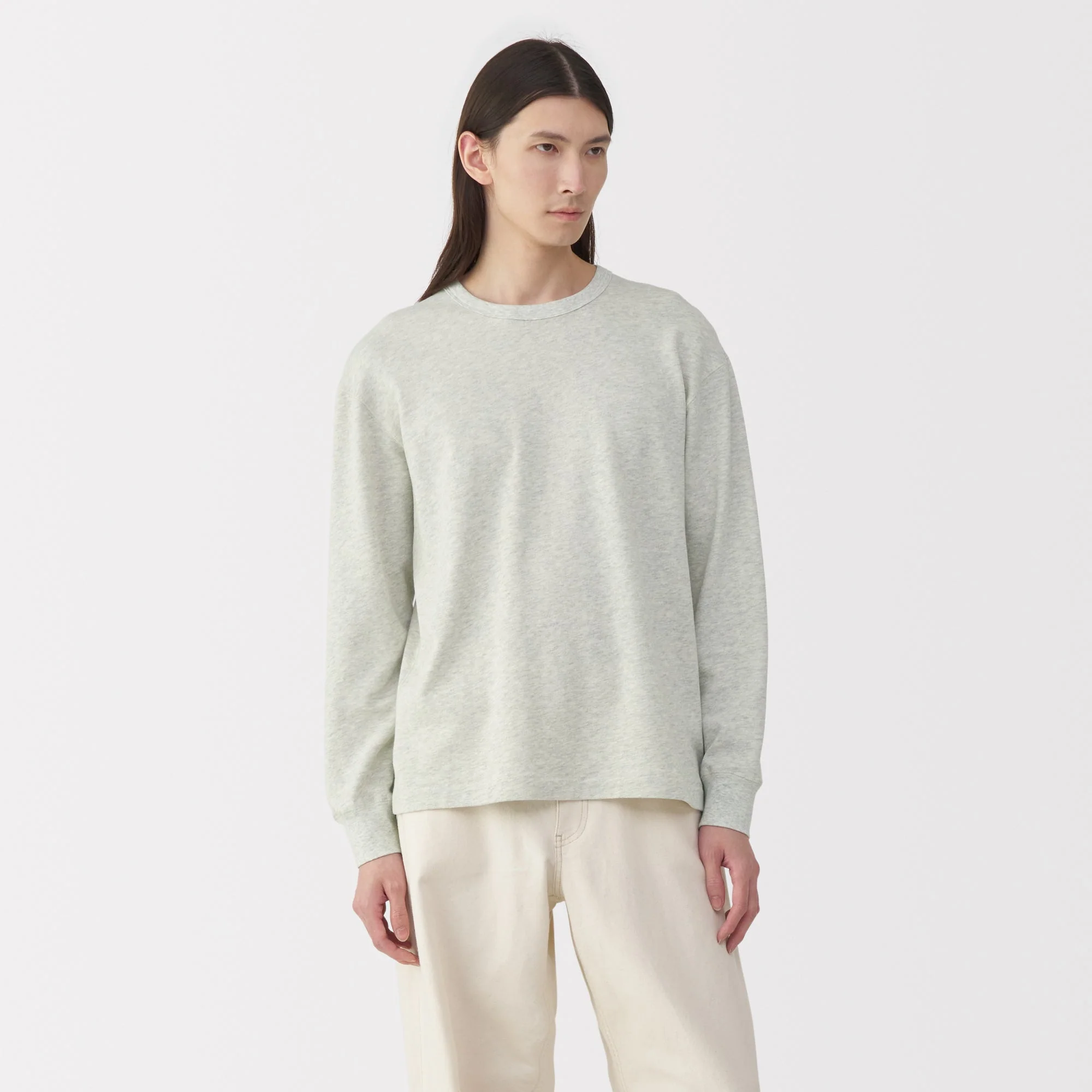 Labo Men's Traditional Knit Mini French Terry Crew Long Sleeve T-Shirt - Image 11