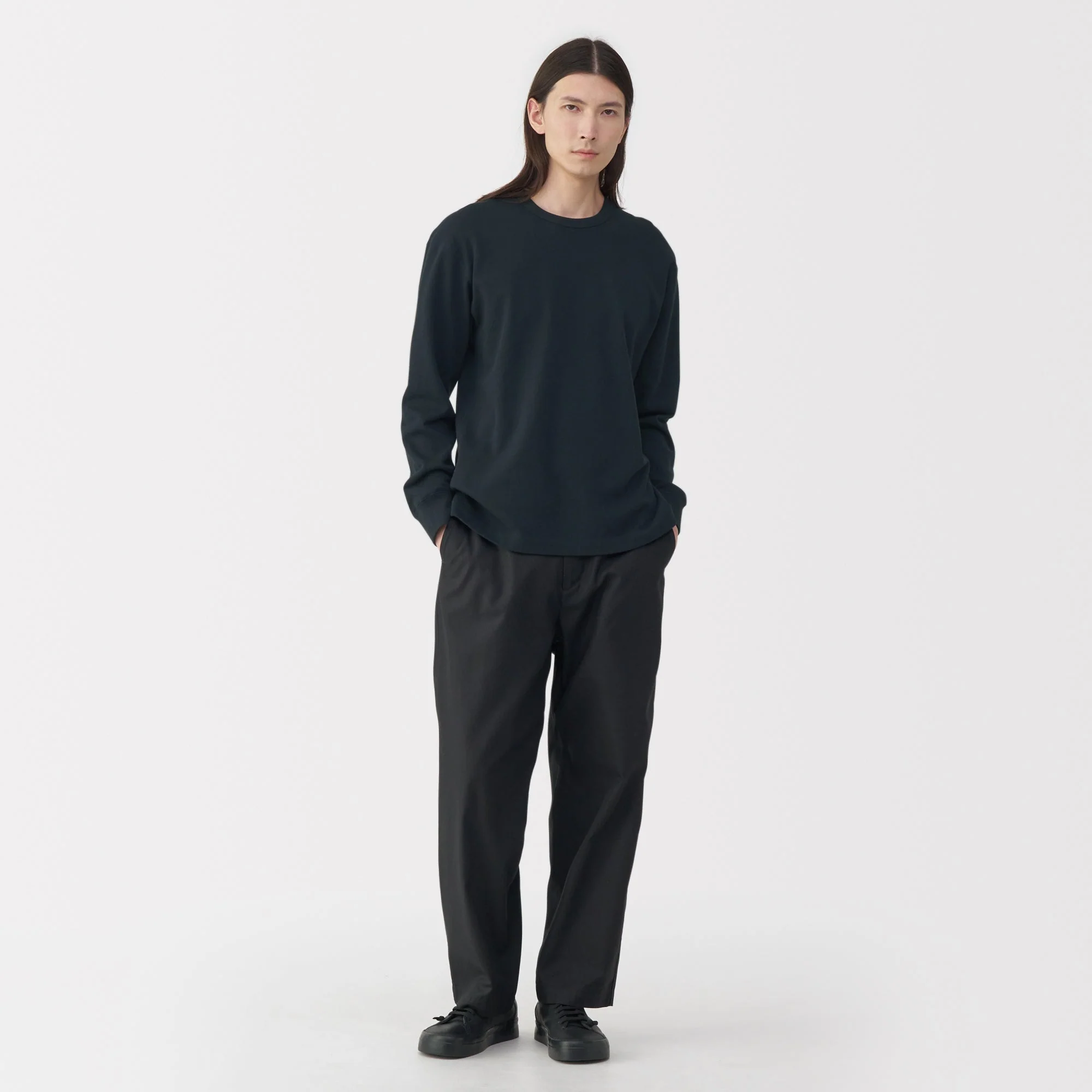 Labo Men's Traditional Knit Mini French Terry Crew Long Sleeve T-Shirt - Image 17