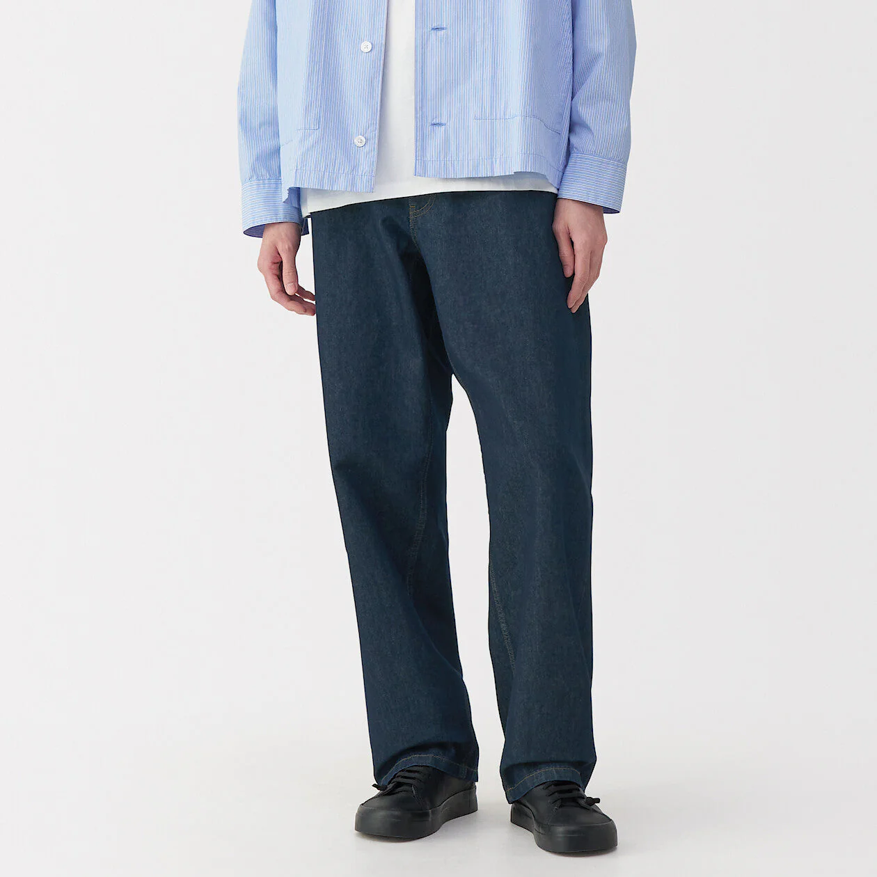 Labo Men's Washi Blend Denim 5-Pocket Wide Pants (L32") - Image 3