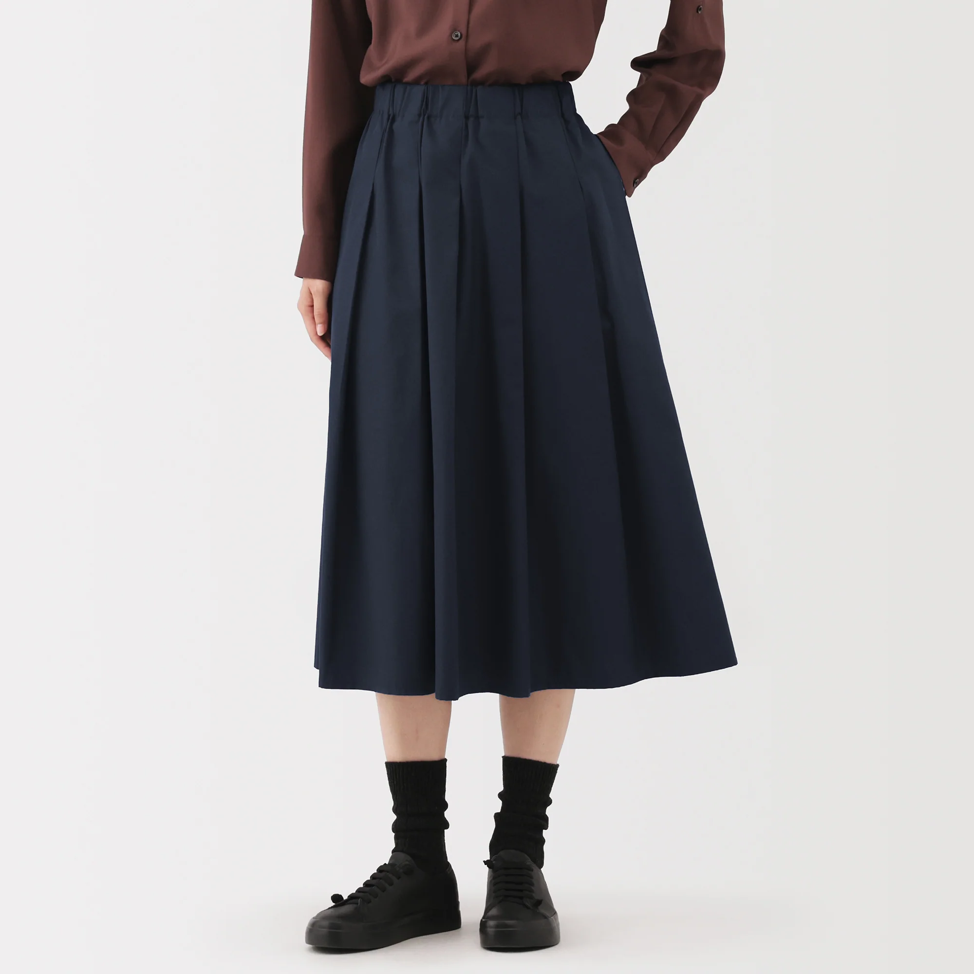 Labo Polyester Cotton Tuck Skirt - Image 15