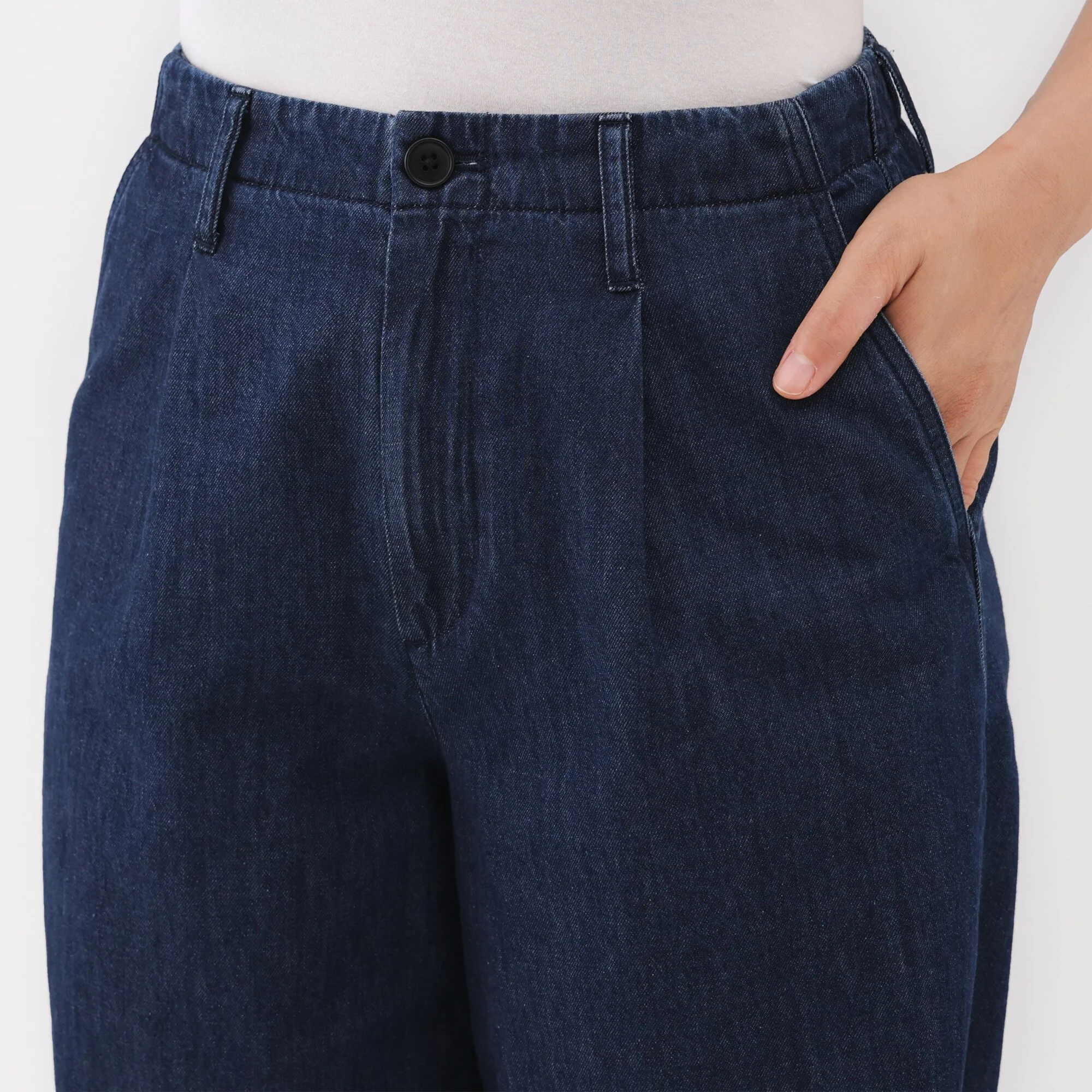 Lightweight Denim Wide Pants - Image 7