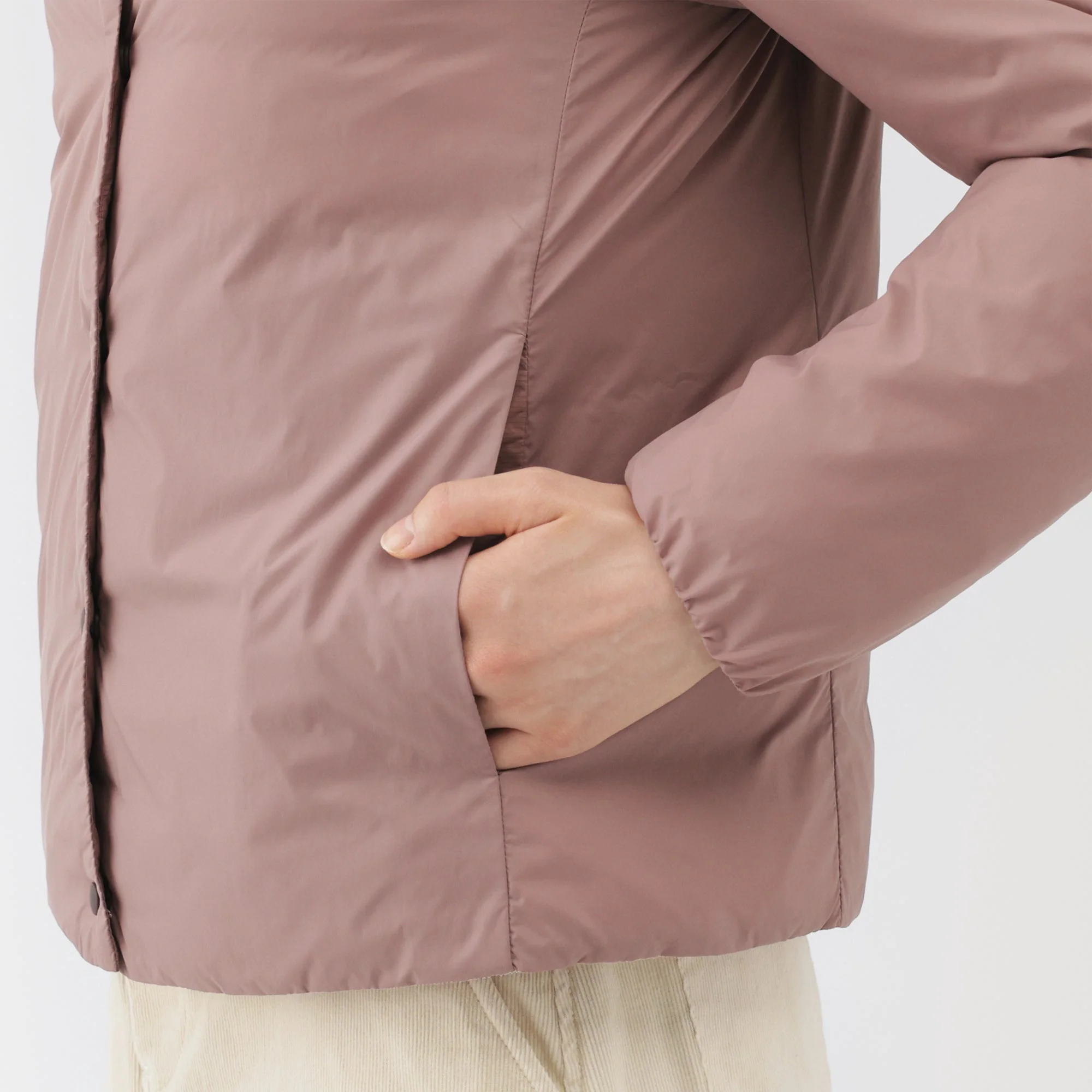 Lightweight Down Collarless Jacket - Image 18