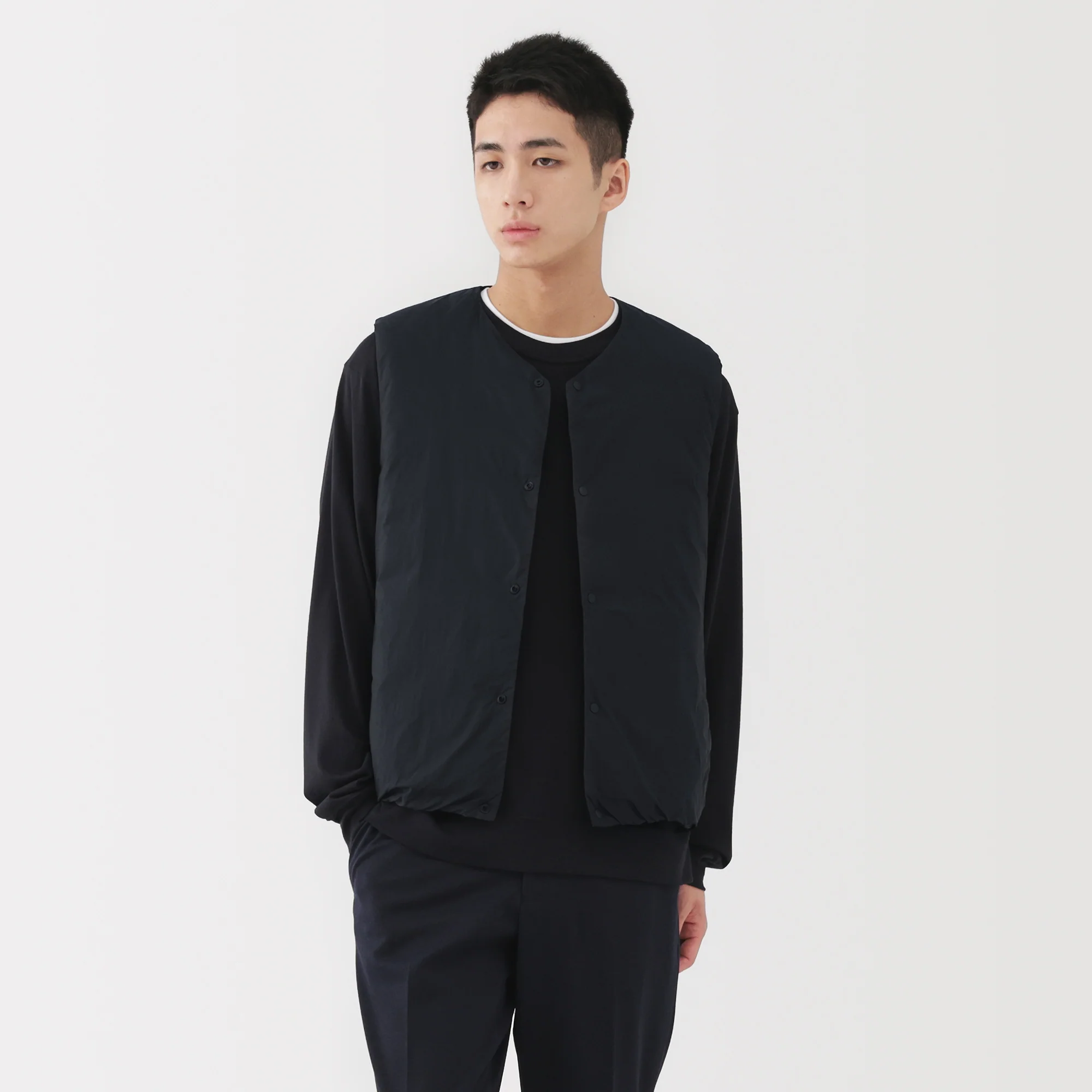Lightweight Down Collarless Vest - Image 36