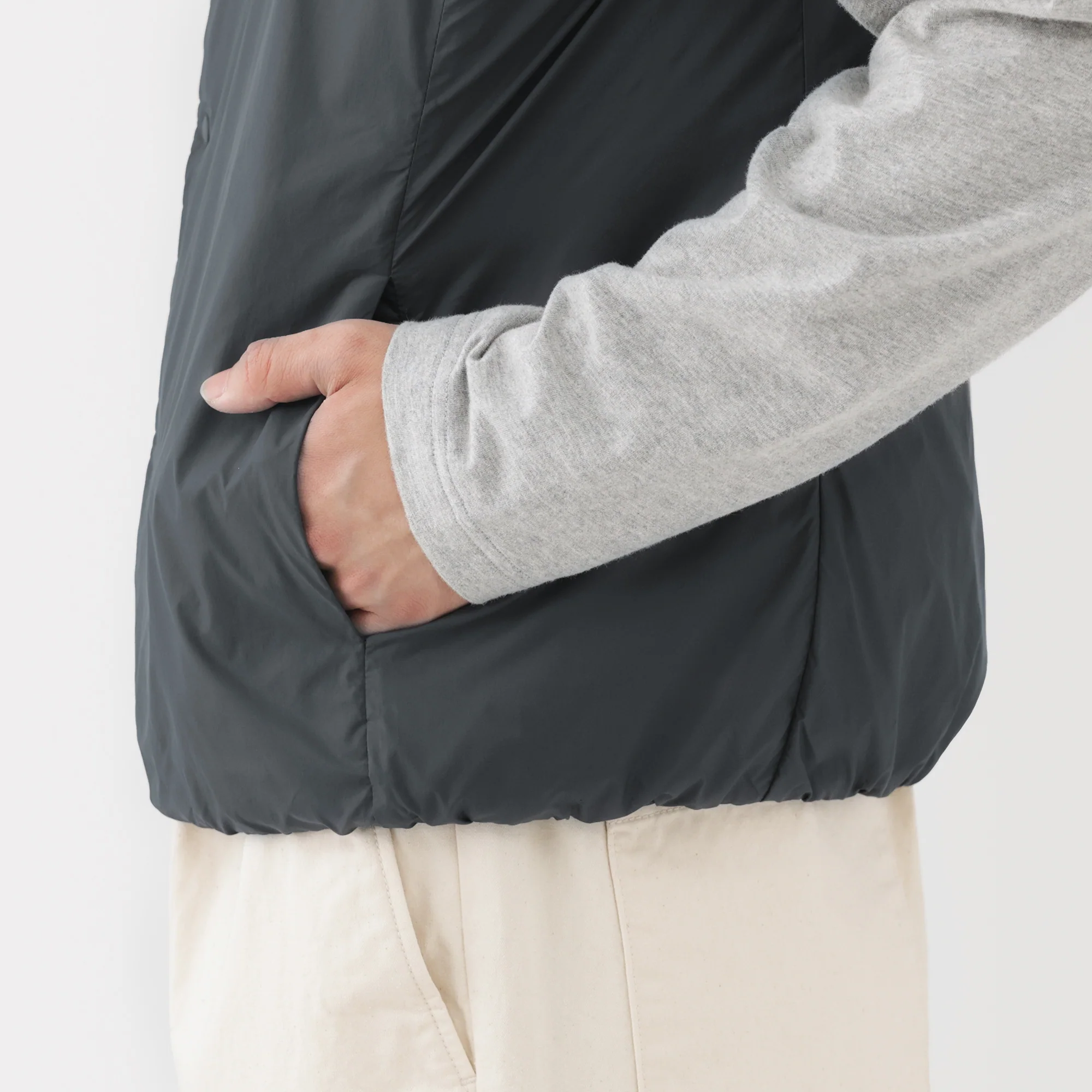 Lightweight Down Collarless Vest - Image 41