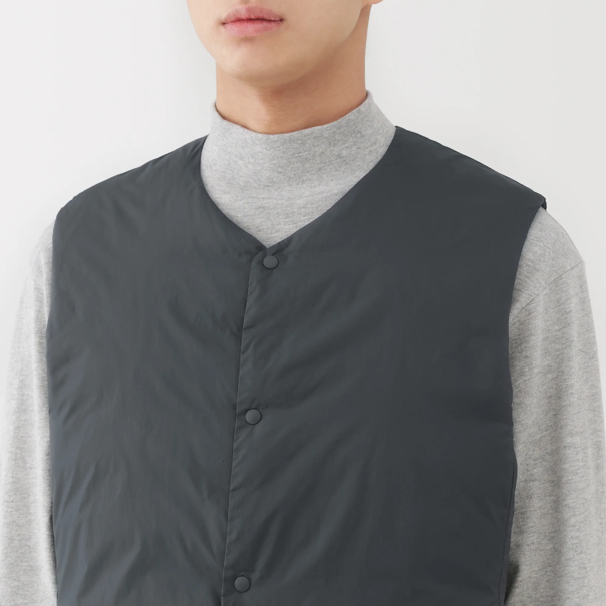 Lightweight Down Collarless Vest - Image 7