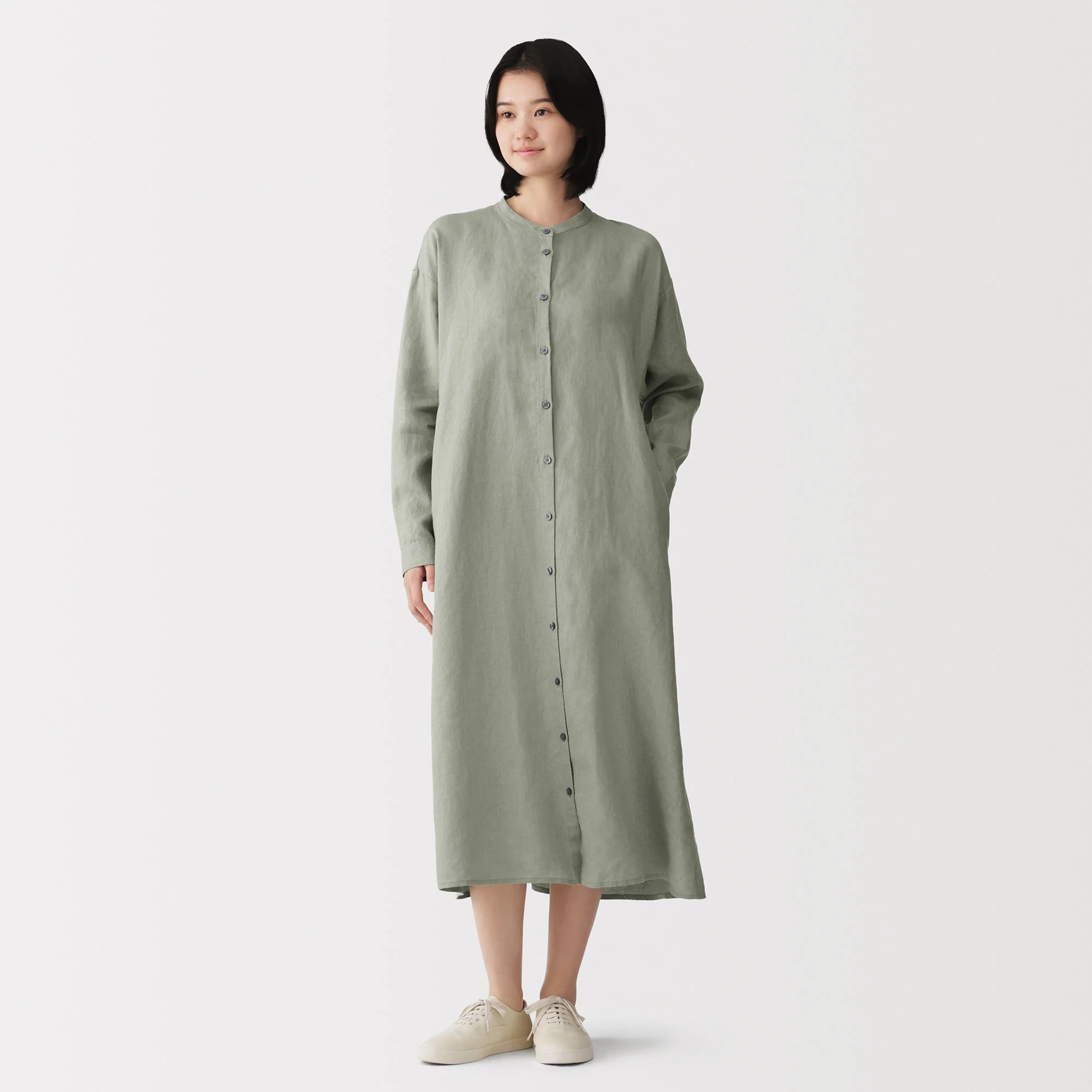 Linen Shirt Dress - Image 3