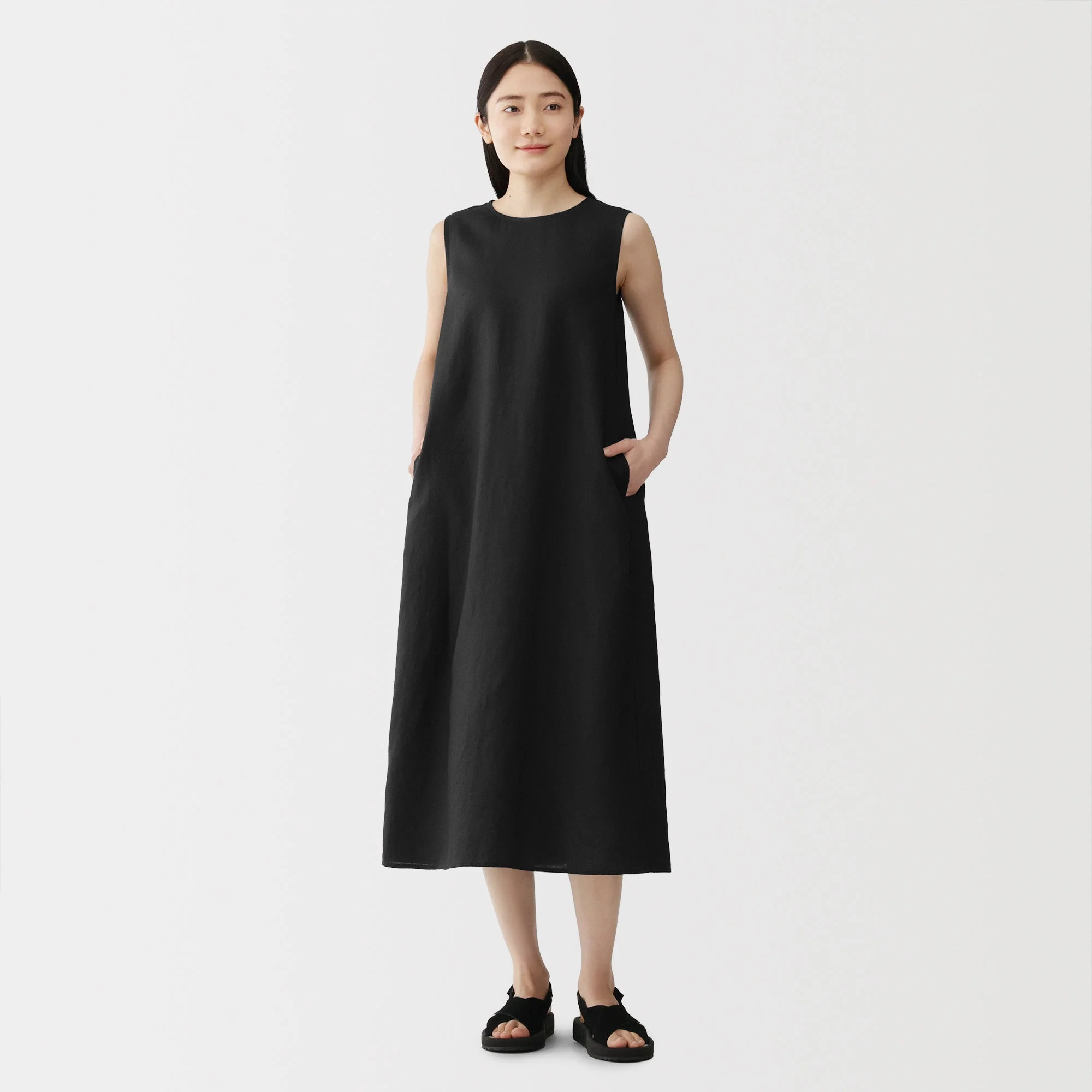 Linen Sleeveless Dress - Image 11