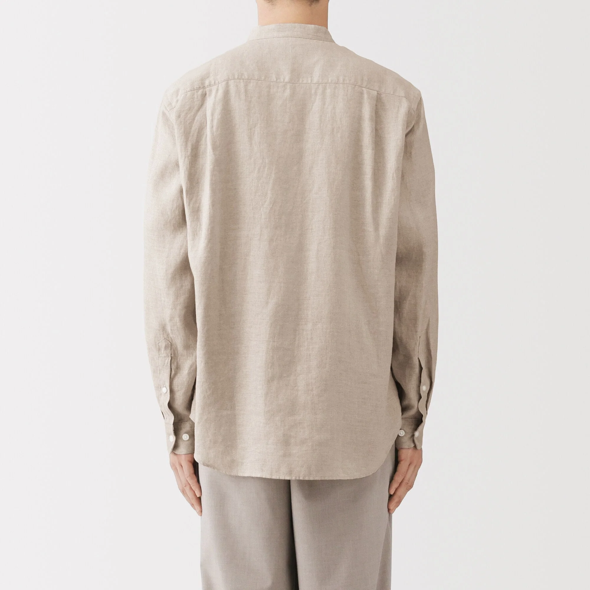 Linen Stand Collar Shirt - Image 42