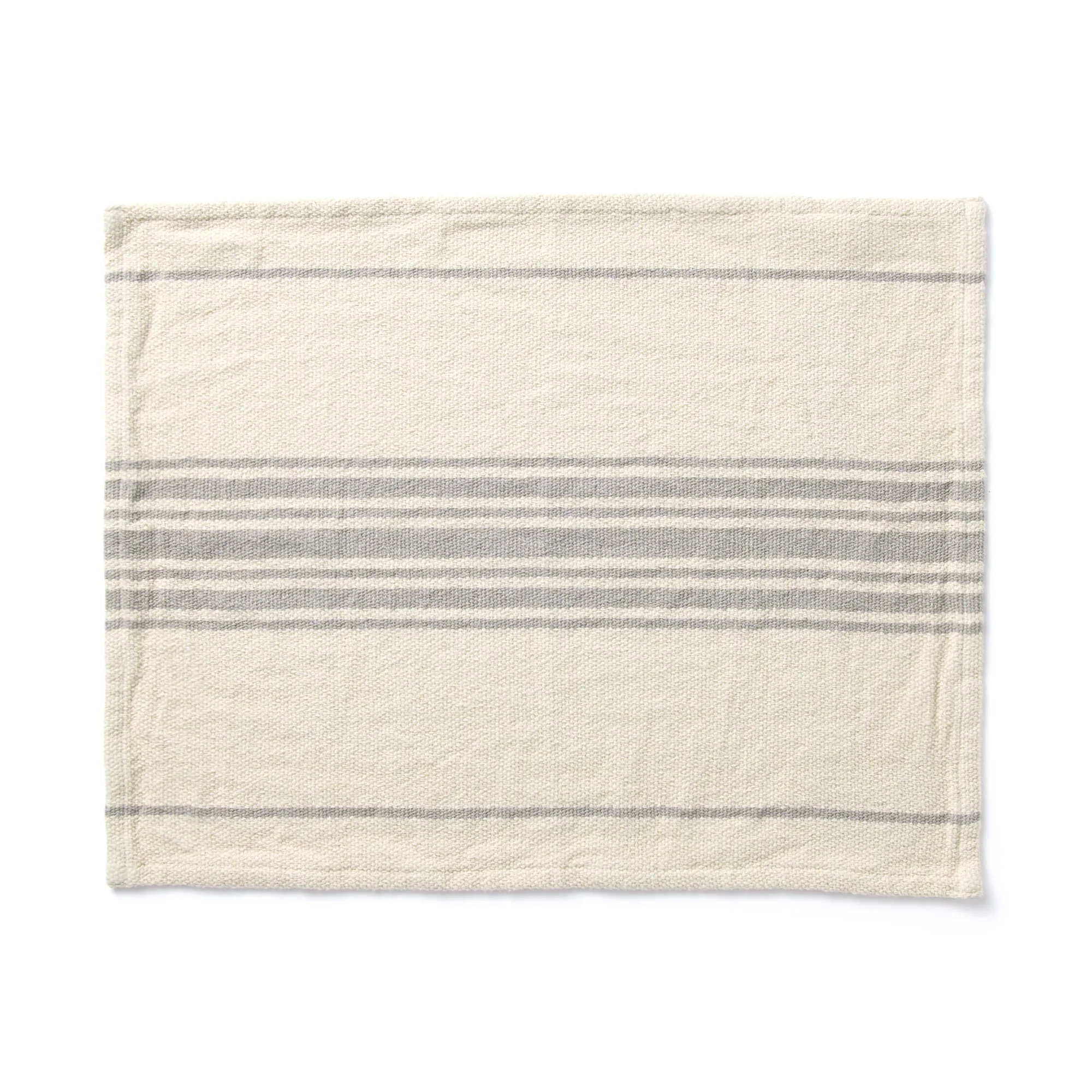 Low-Count Indian Cotton Placemat Center Striped - Natural Grey