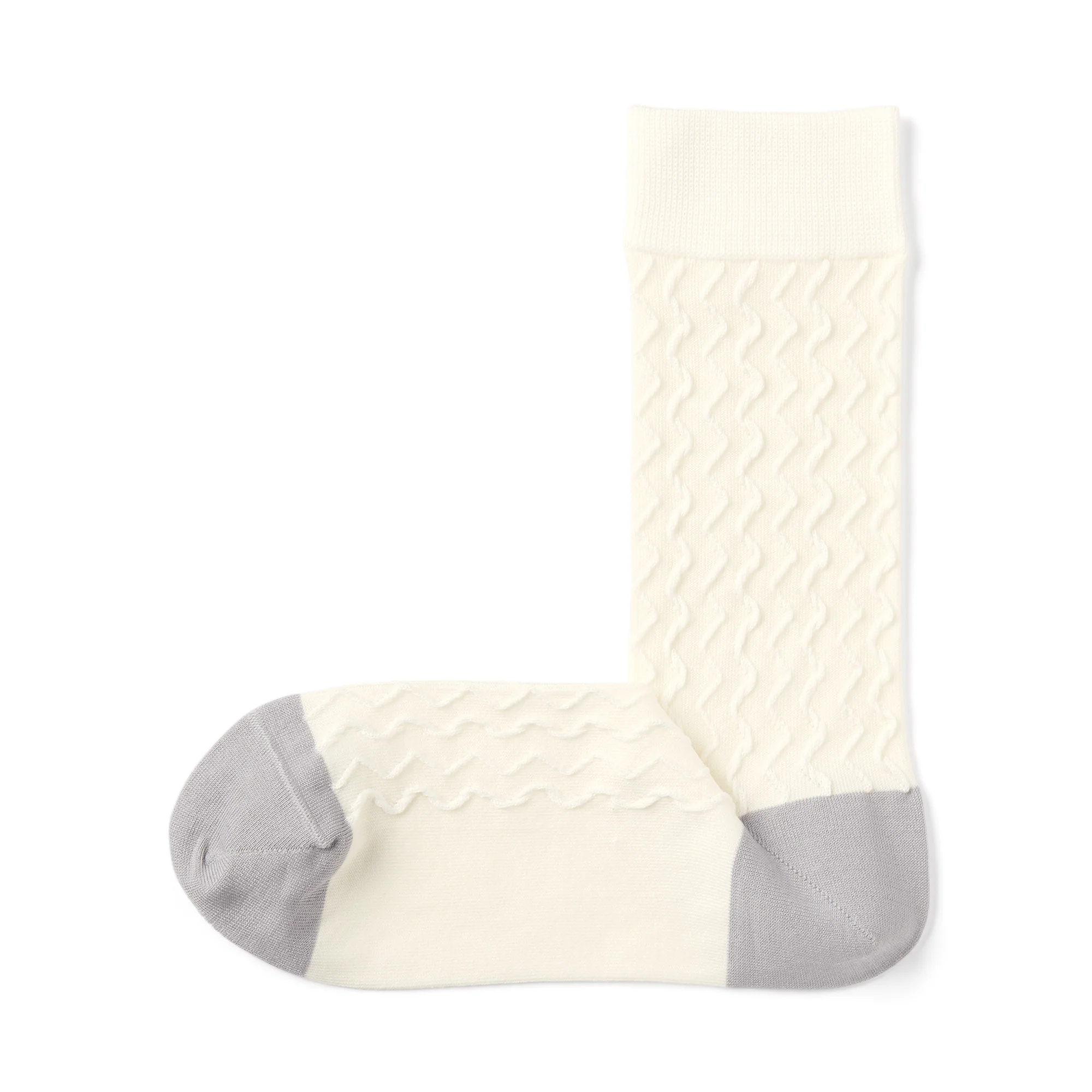 Lustrous Cotton Yarn Pattern Stitch Socks - Image 2