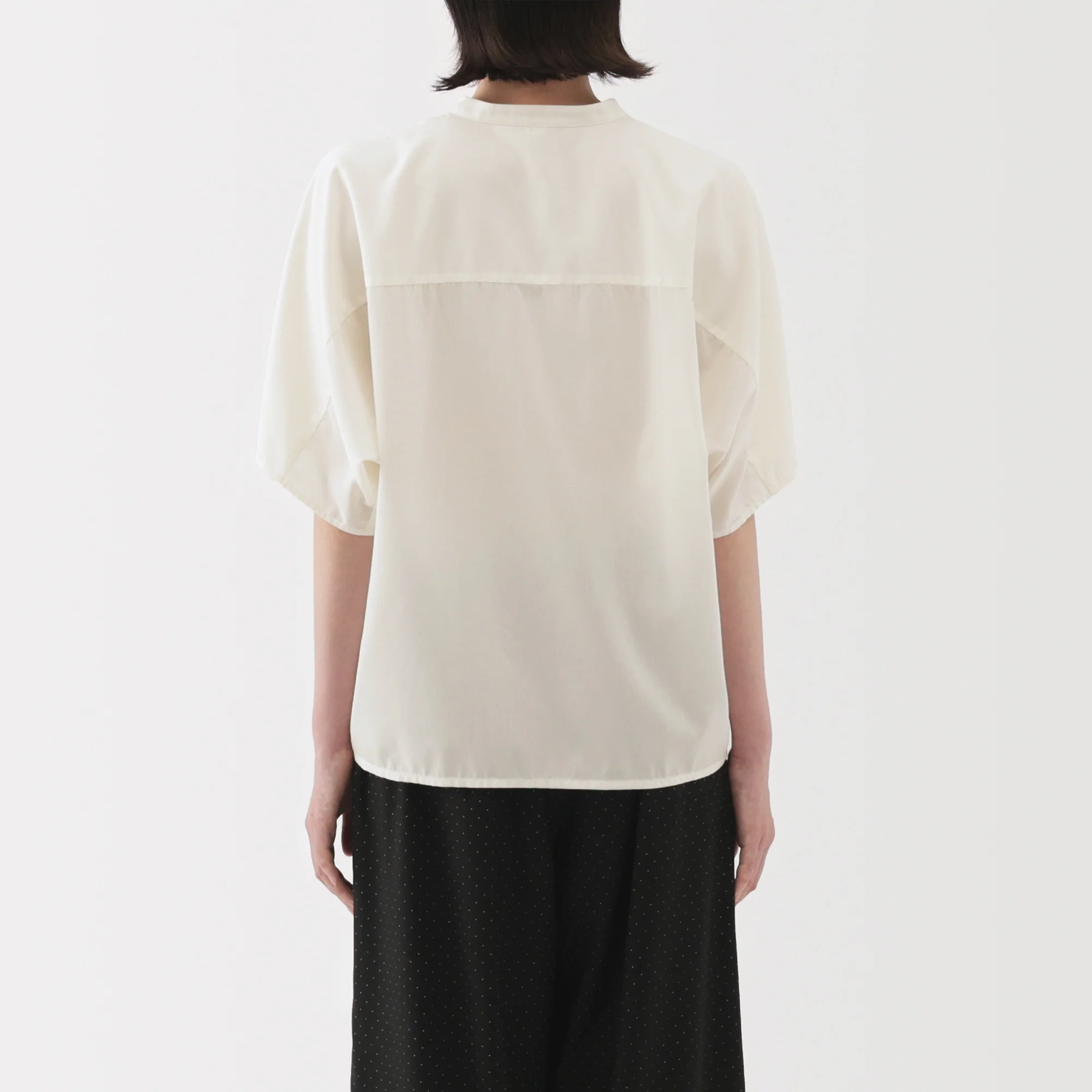 Lyocell Blend Half-Sleeve Blouse - Image 6