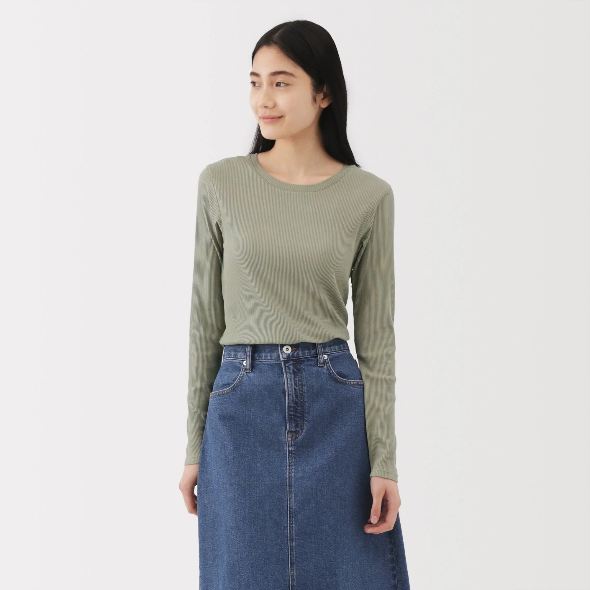 Lyocell Blend Rib T-Shirt - Image 3