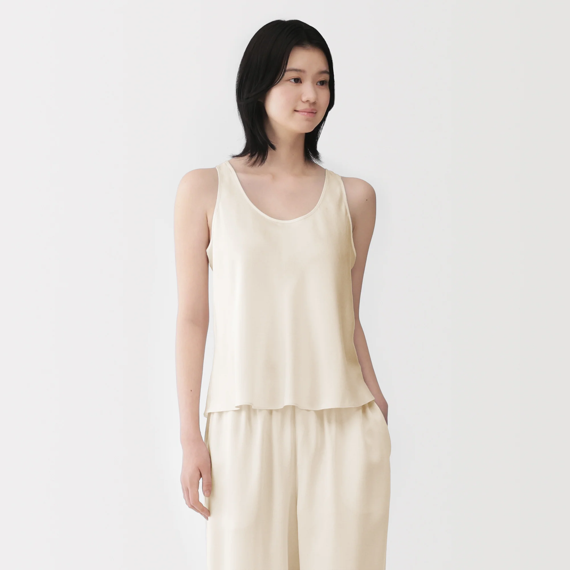 Lyocell Satin Flared Tank Top - Image 10