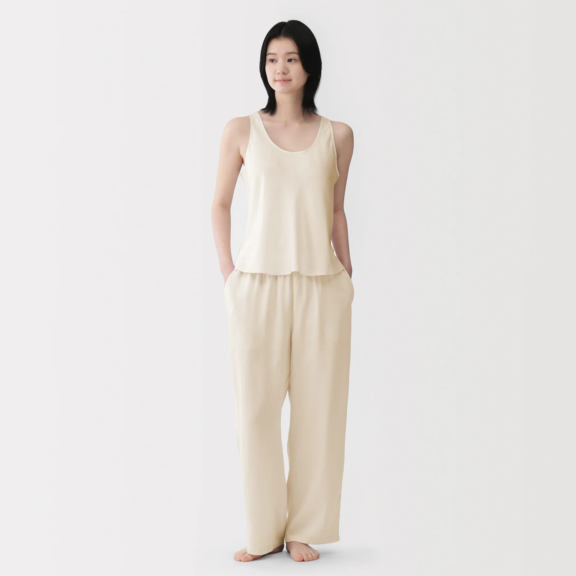 Lyocell Satin Flared Tank Top - Image 11