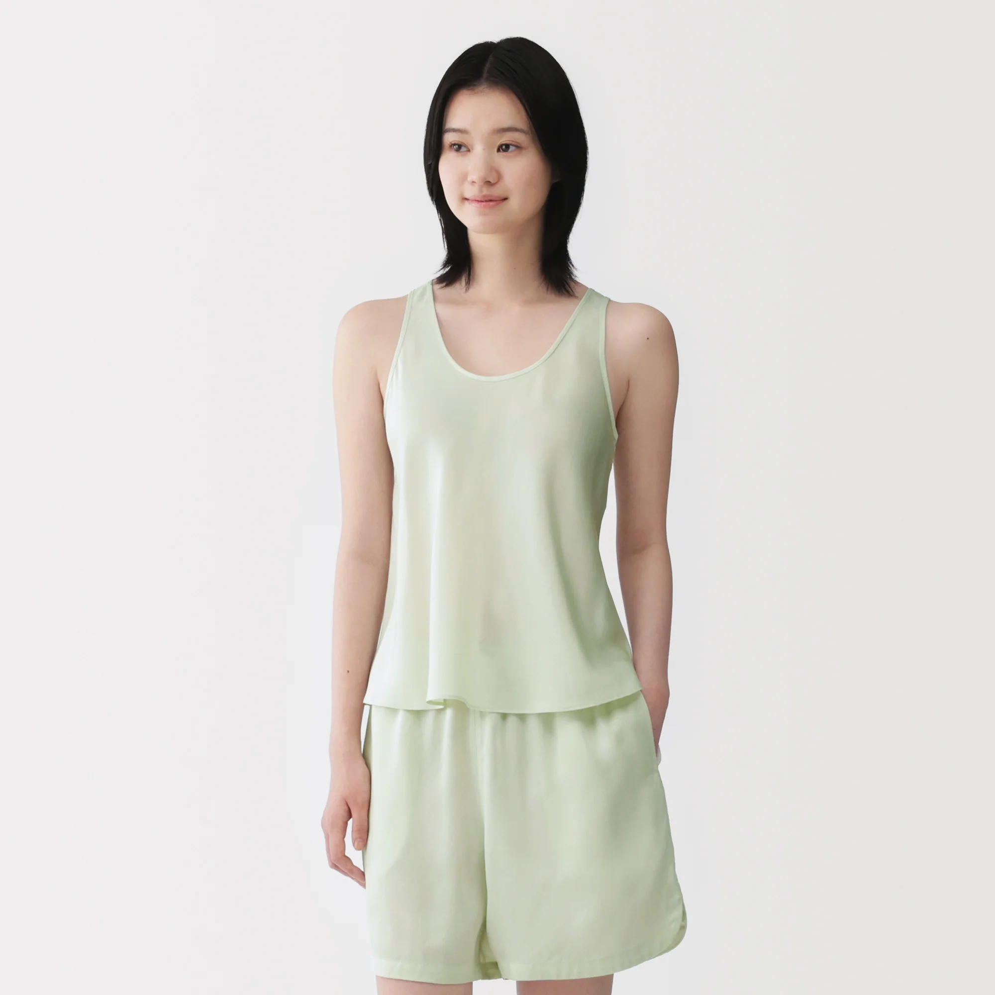 Lyocell Satin Flared Tank Top - Image 17