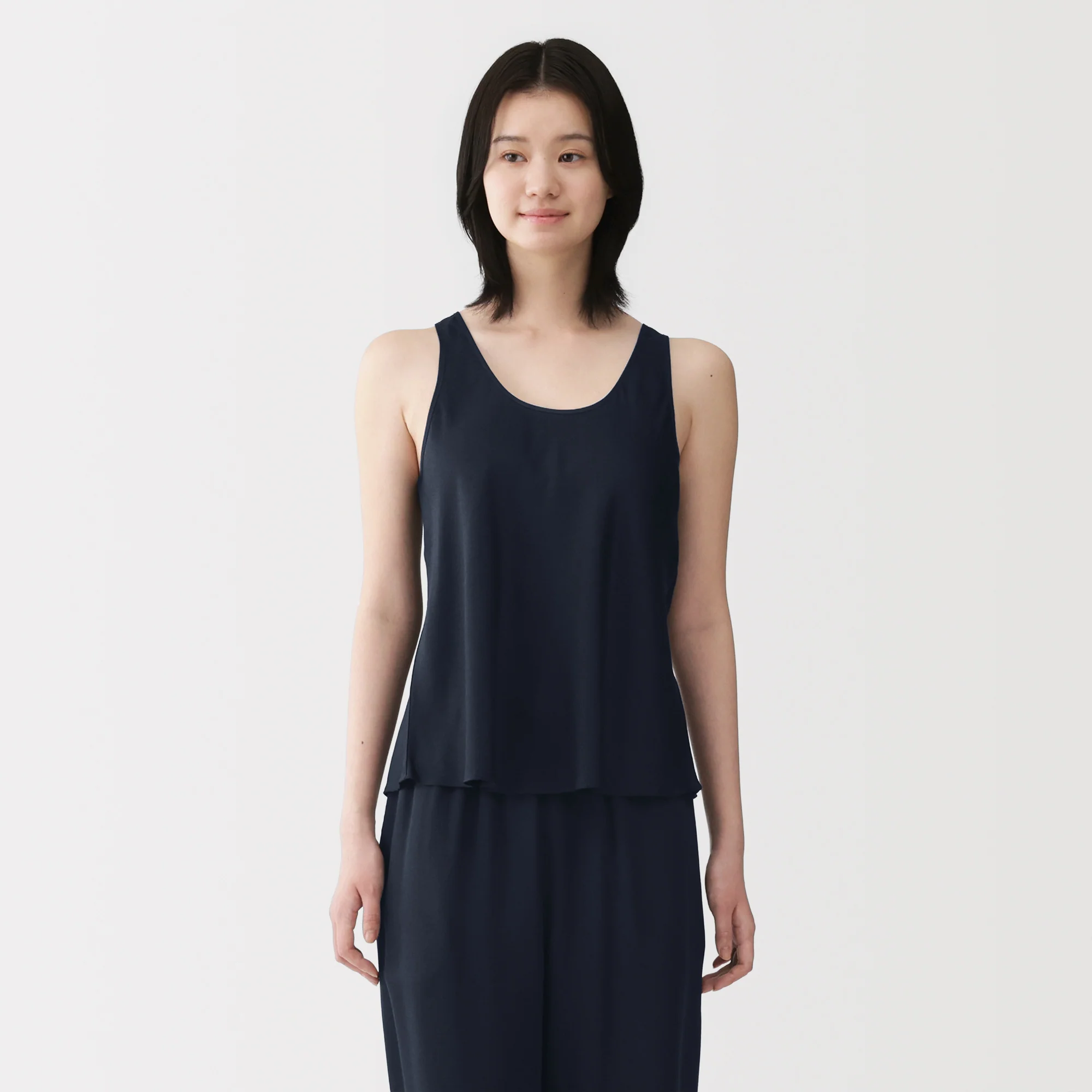 Lyocell Satin Flared Tank Top - Image 3
