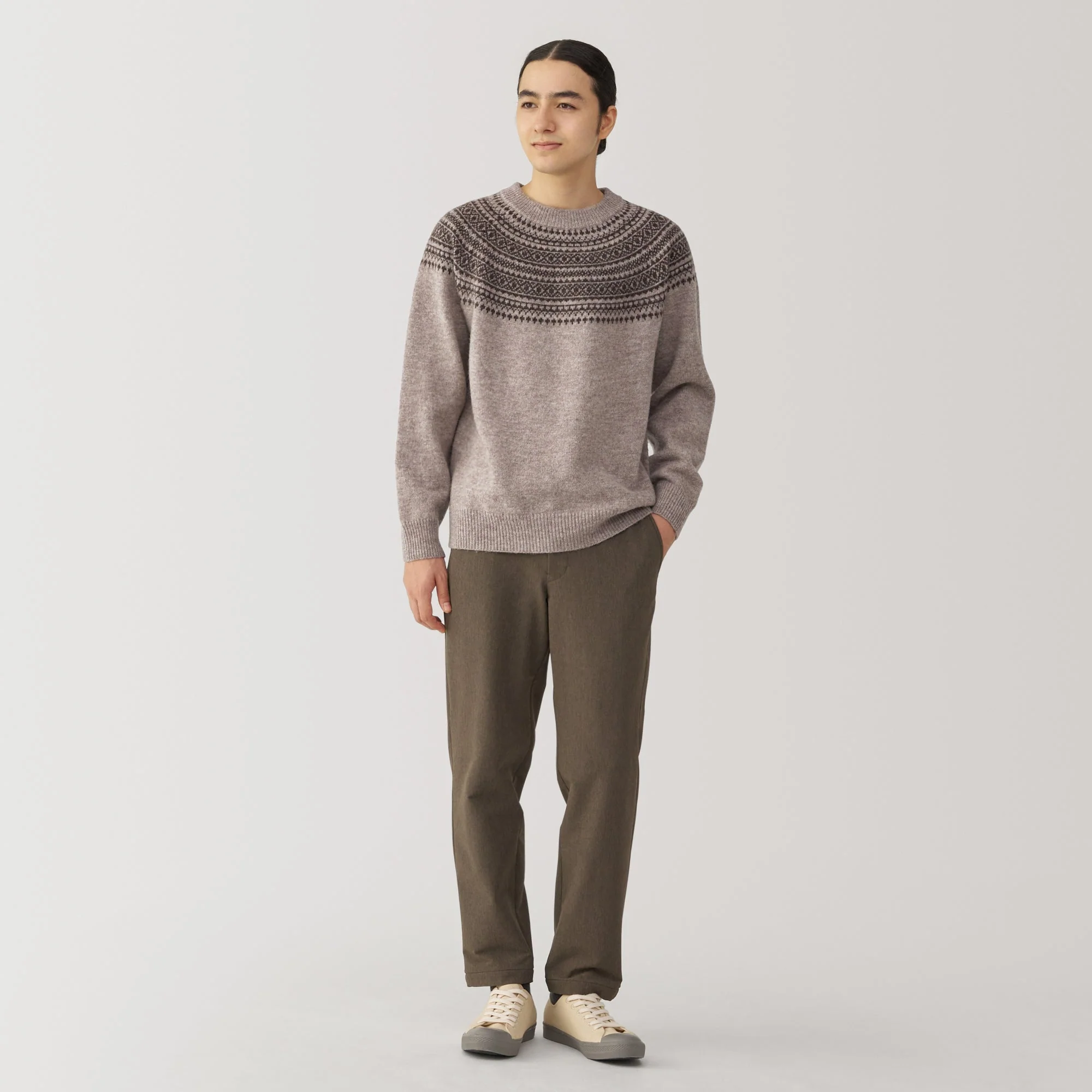 Men's Andes Wool Brushed Weave Crew Neck Sweater - Image 11