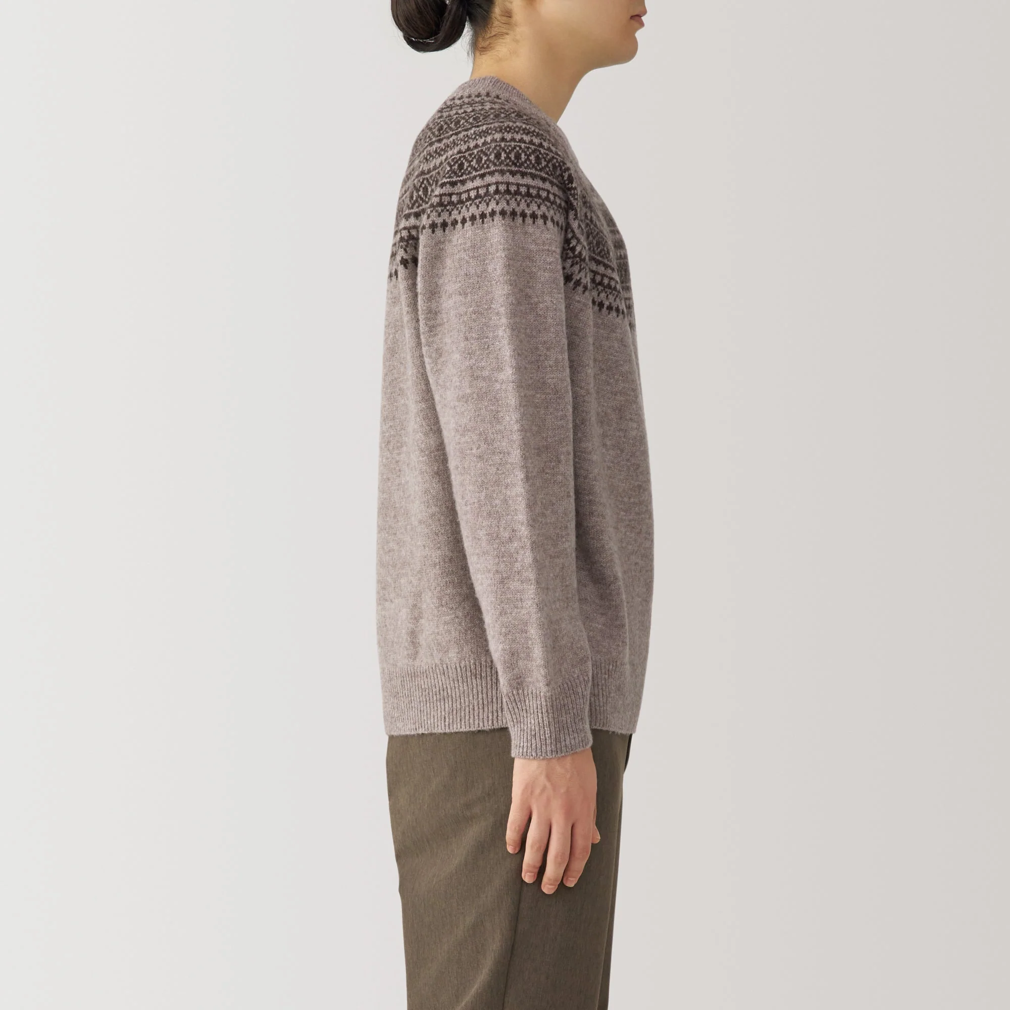 Men's Andes Wool Brushed Weave Crew Neck Sweater - Image 12