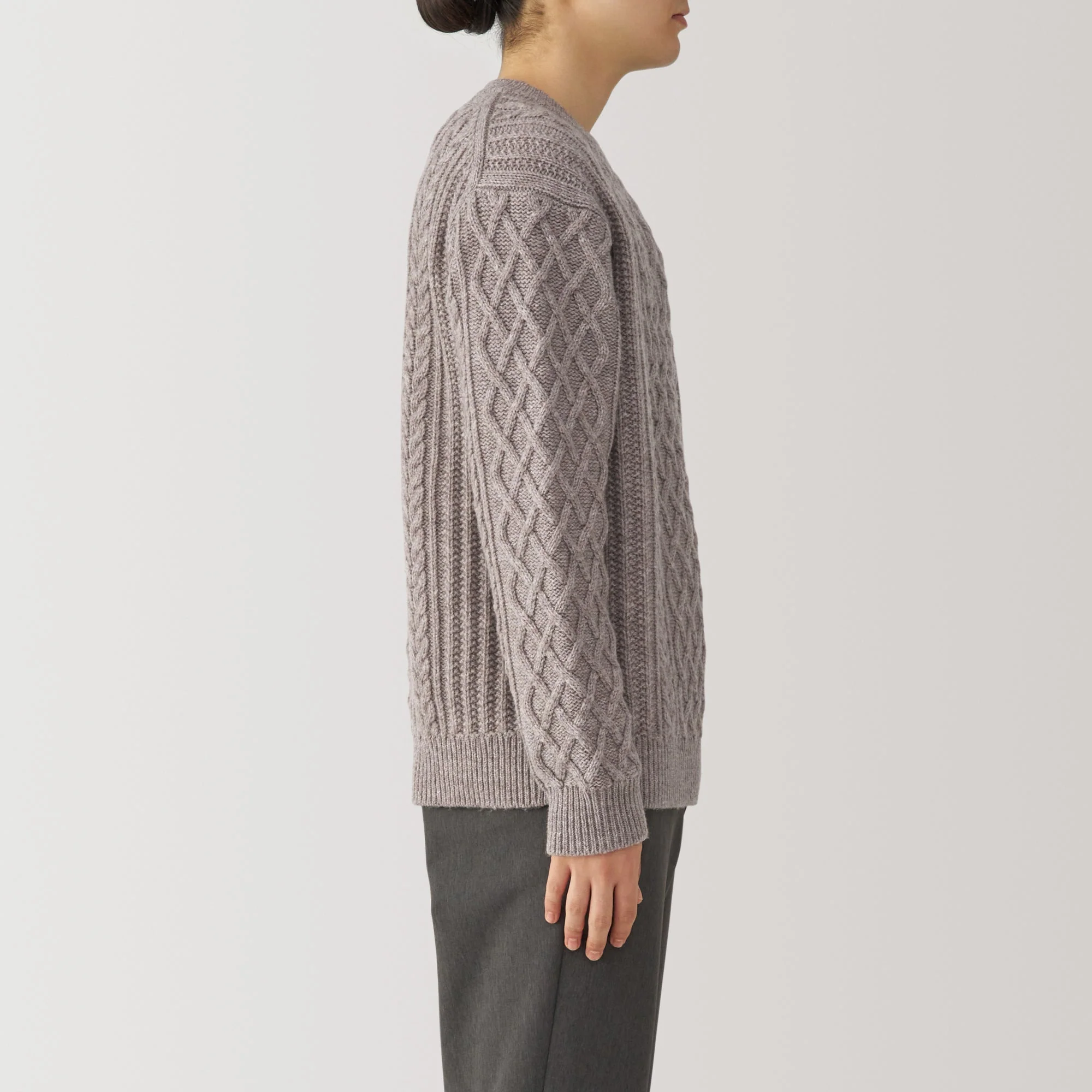 Men's Andes Wool Cable Knit Crew Neck Sweater - Image 5
