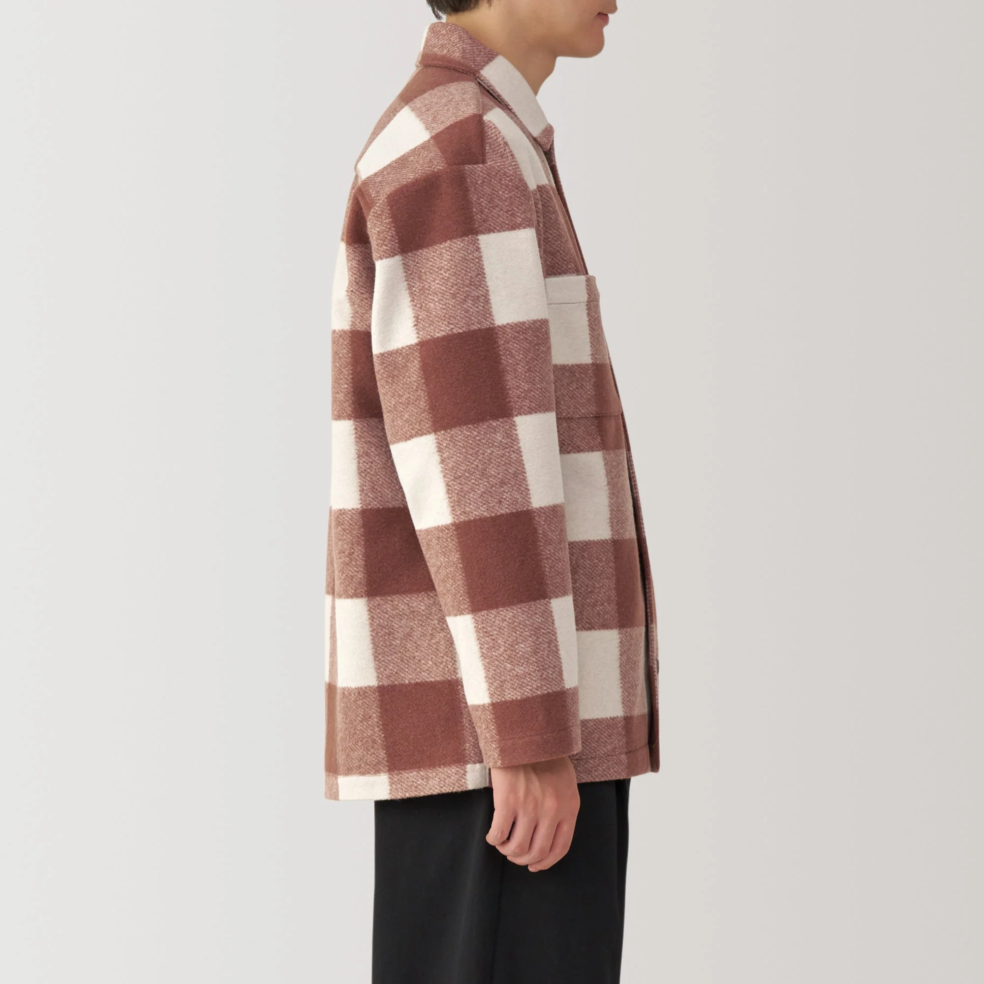 Men's Brushed Stretch Checkered Shirt Jacket - Image 5