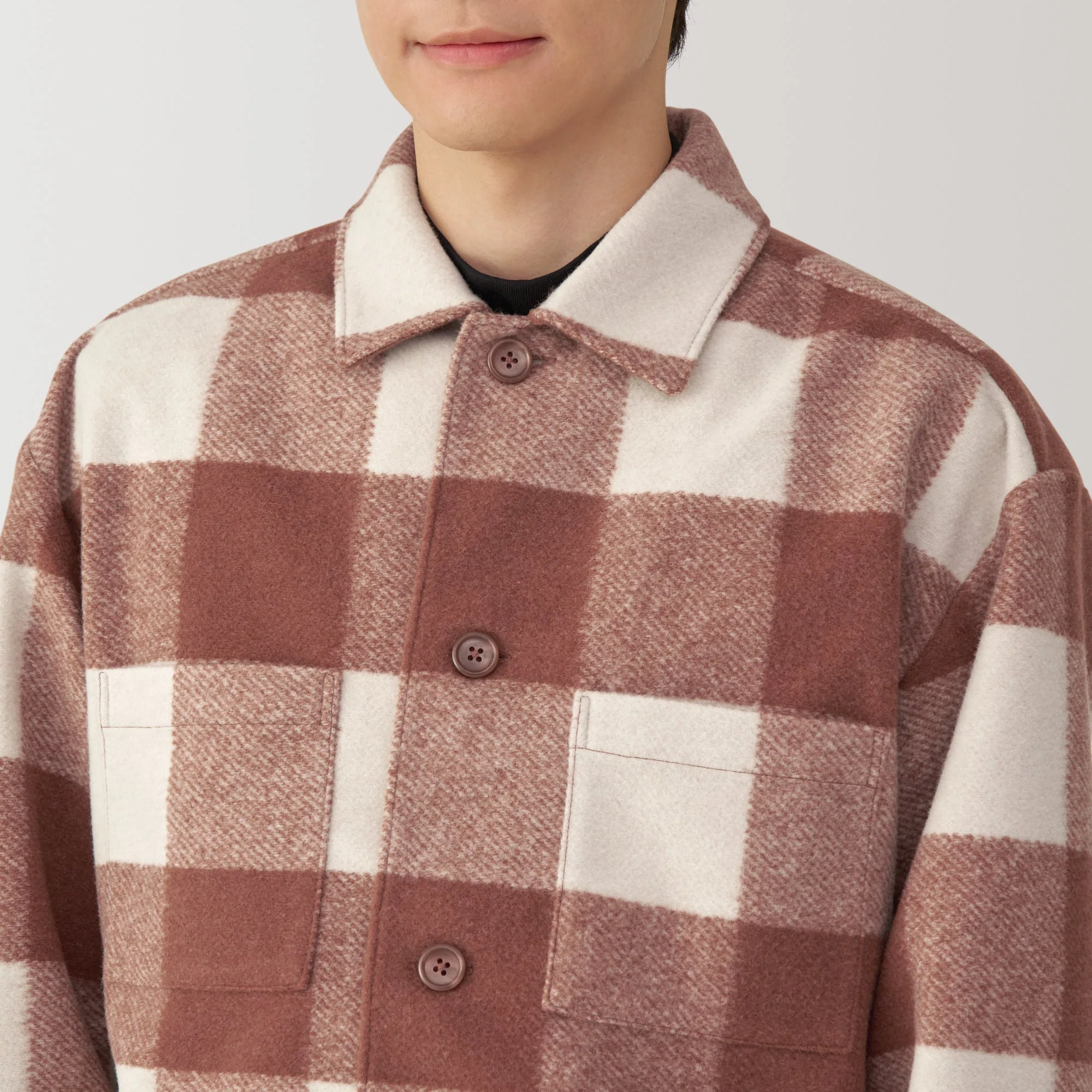 Men's Brushed Stretch Checkered Shirt Jacket - Image 7