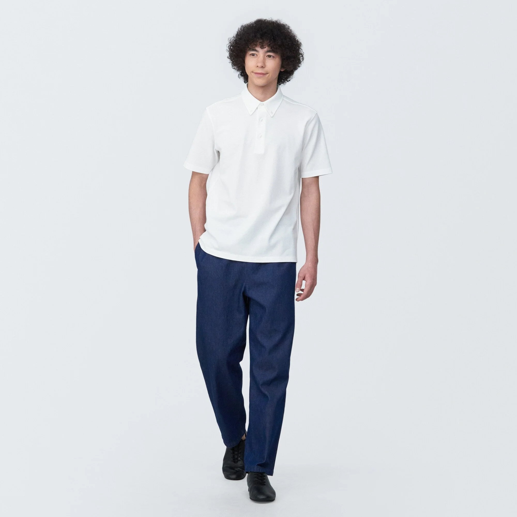 Men's Cool Touch Pique Button Down Short Sleeve Polo Shirt - Image 4